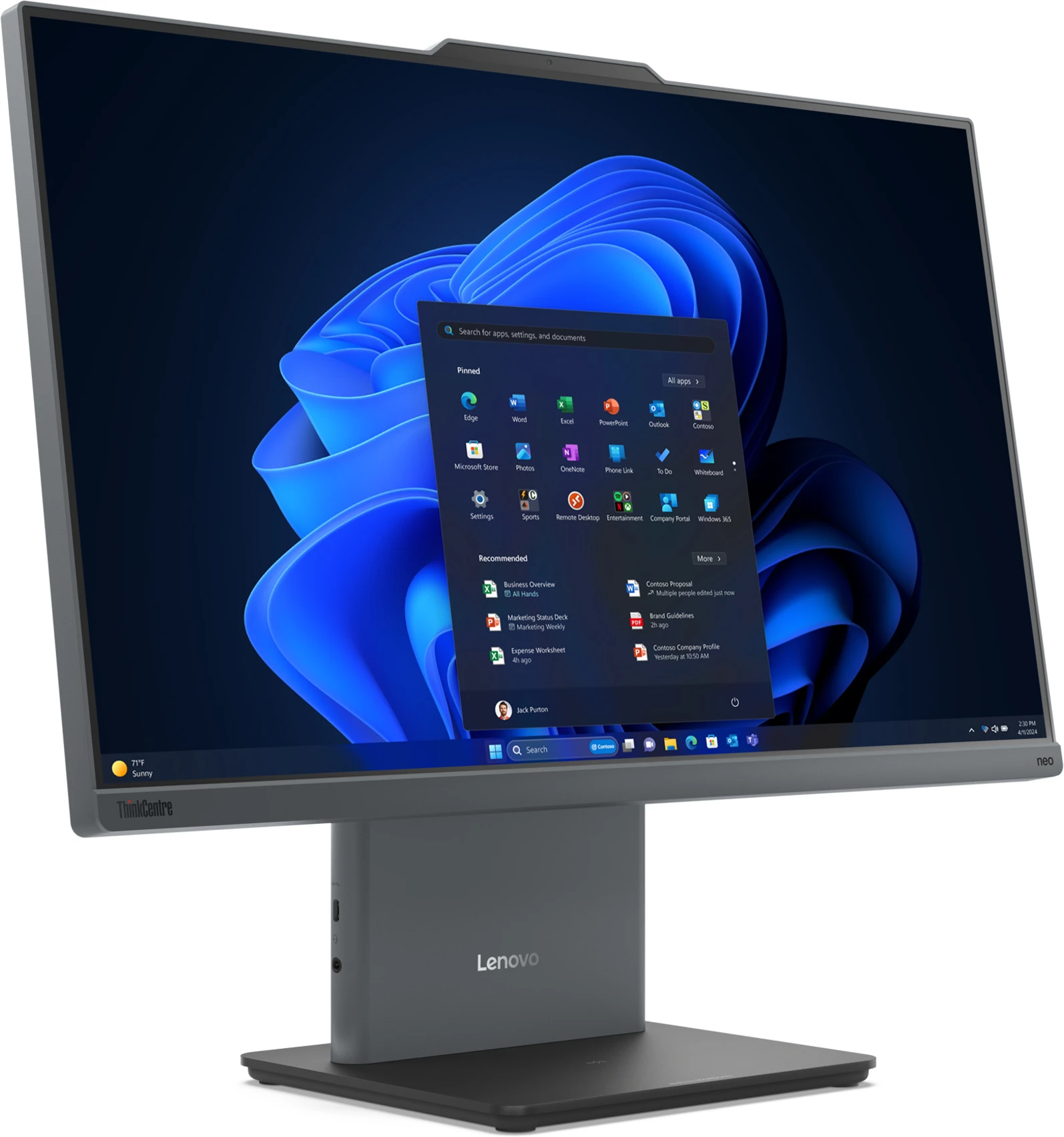 Imagen 2 de Computador Lenovo AIO ThinkCentre Neo 50a 24 G5 Intel7 240H 16GB 512GB 23.8"W11P