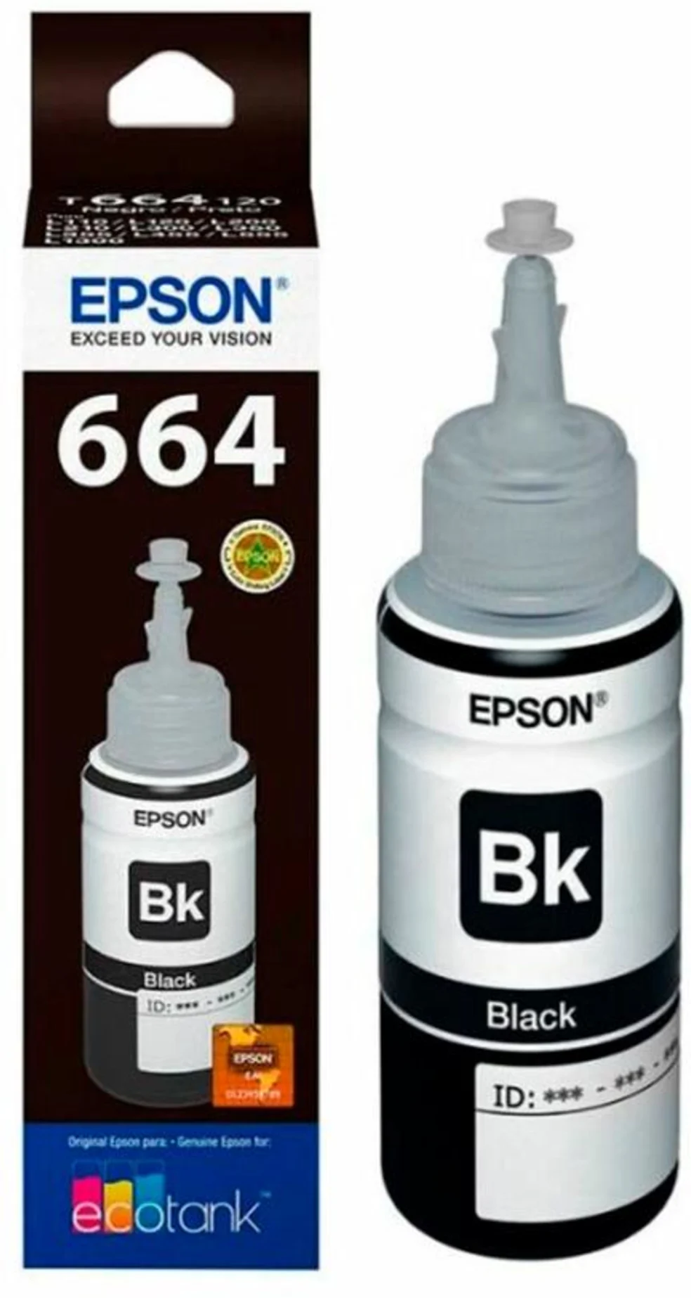 Imagen 0 de Botella de Tinta Epson T664120-AL Negra p/Imp L200/L110/L210/L355, 4000Pág 70ml