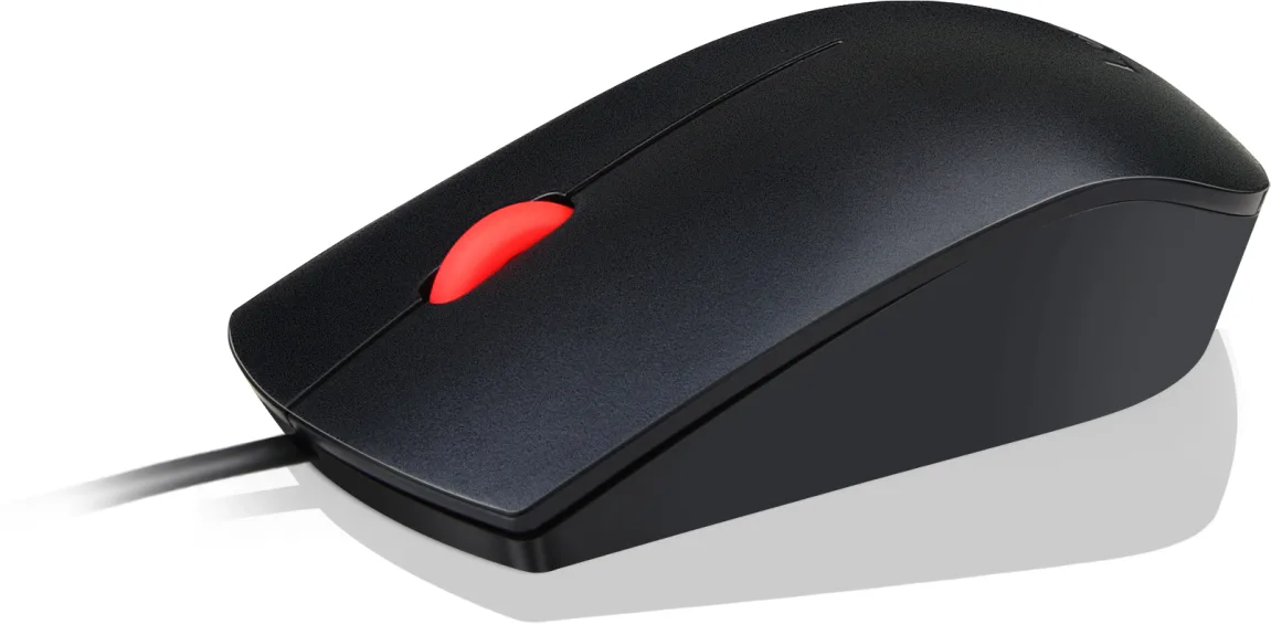 Imagen 0 de Mouse Lenovo USB Essential Alámbrico Conectividad USB 3 Botones 1600 dpi Negro 