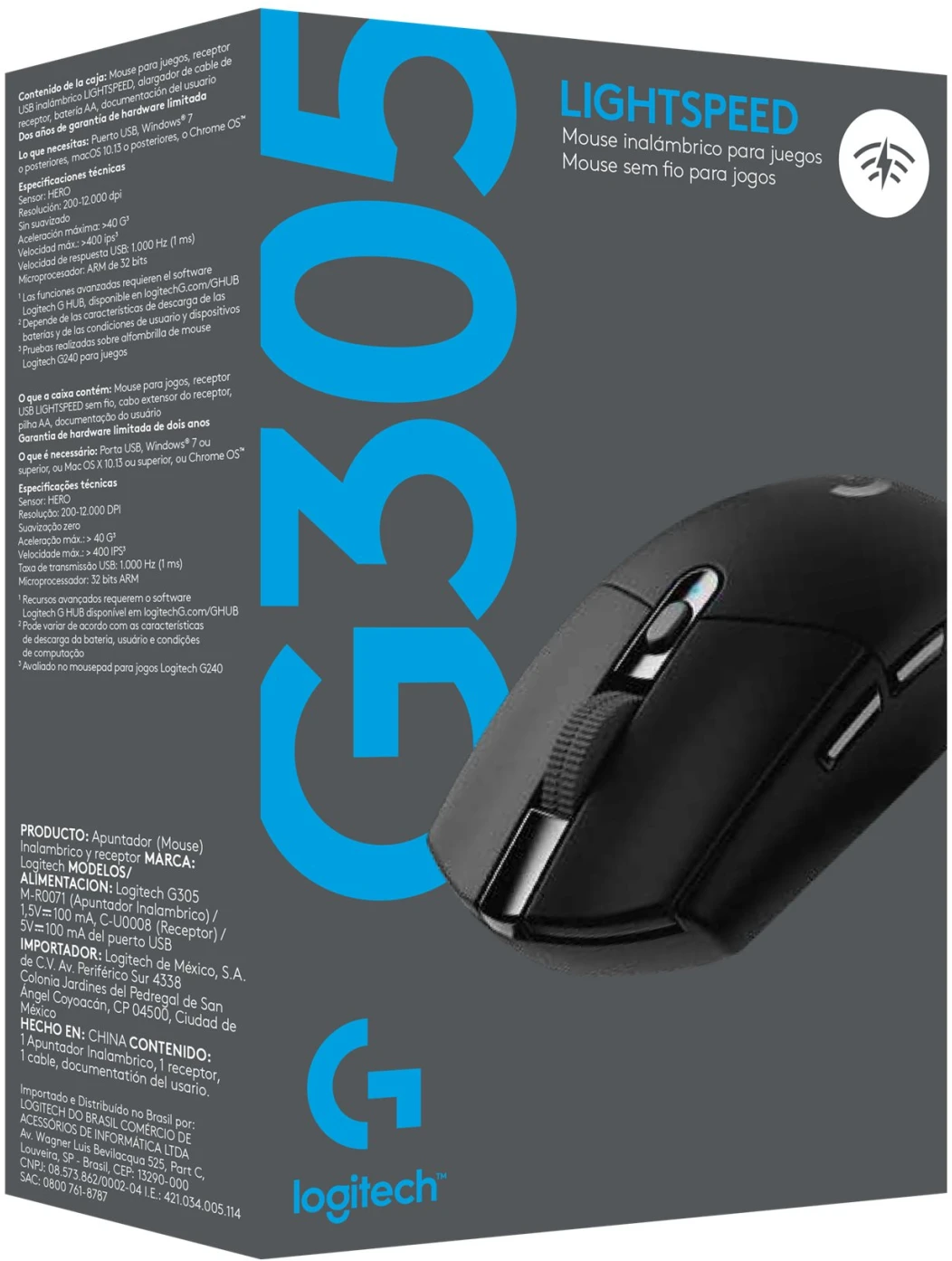 Imagen 28 de Mouse Gamer Inalámbrico Logitech G305 LigthSpeed 12000dpi 6 Botones Color Negro