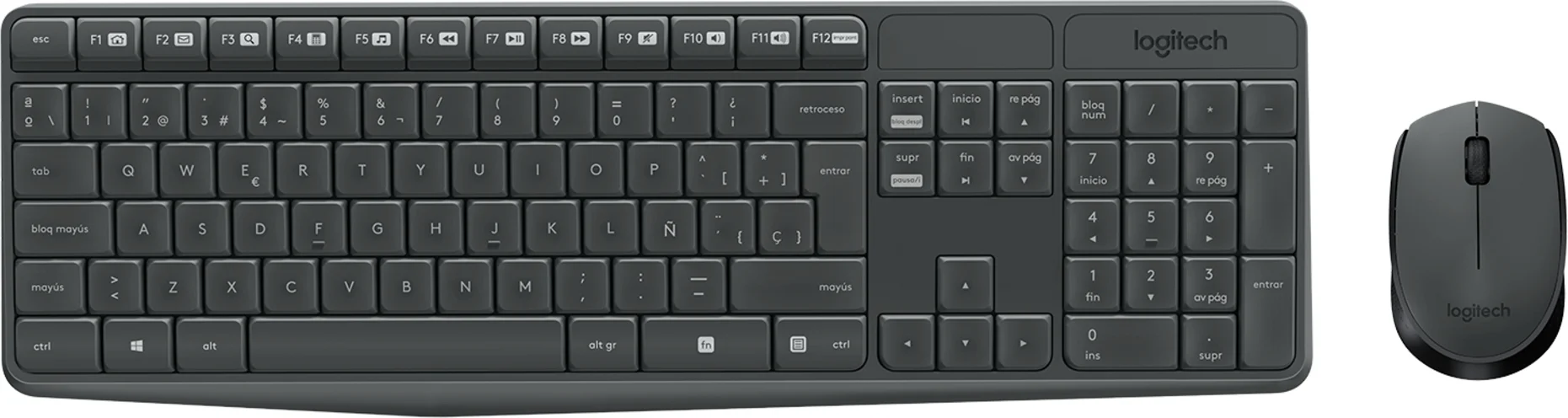 Imagen 2 de Kit Teclado Mouse Inalámbrico Logitech MK235, (KB Esp) óptico 1000dpi USB Negro