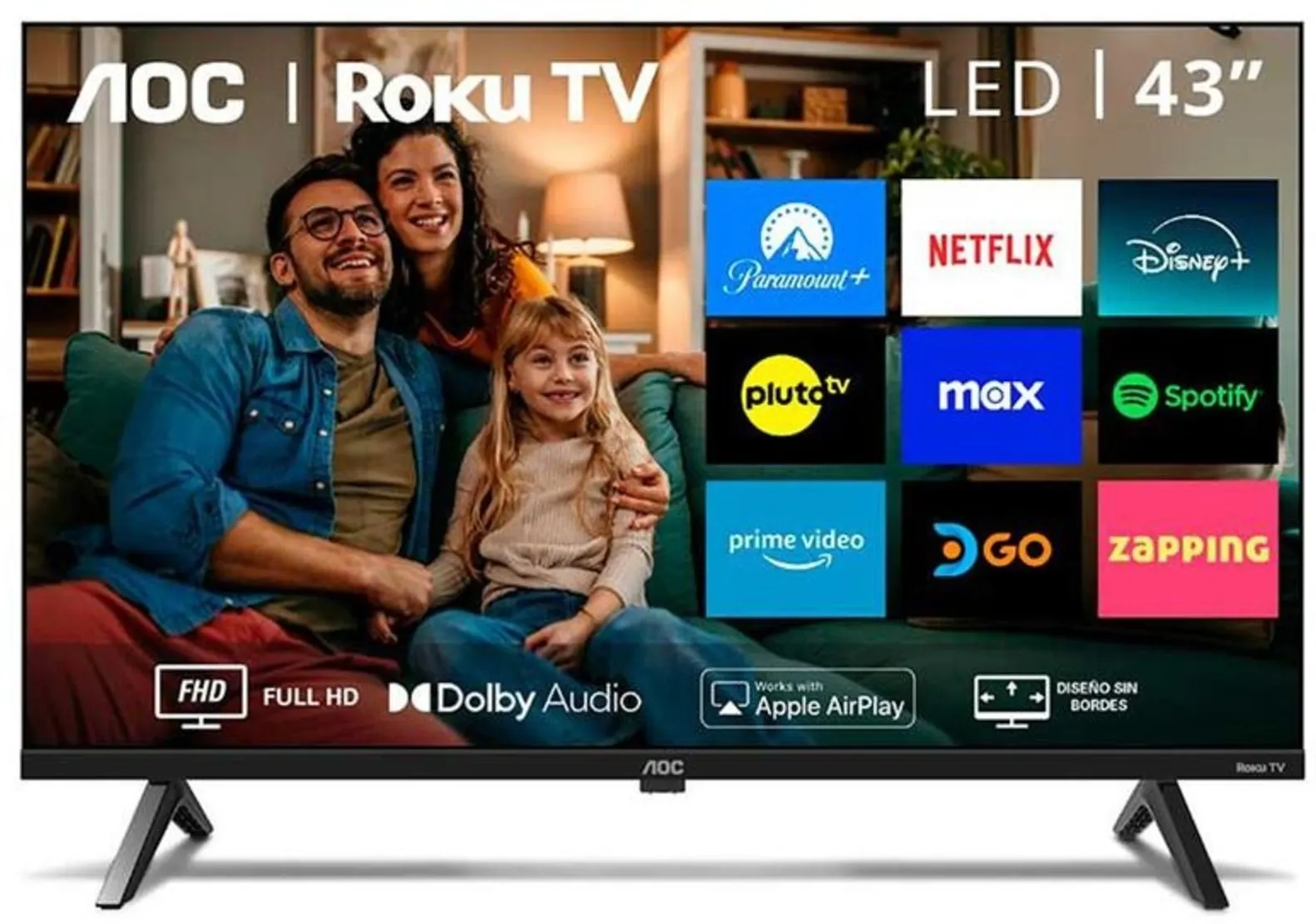 Imagen 0 de Televisor AOC Roku TV 43" FHD SmartTV WiFi LAN 3*HDMI 2*USB Óptico 