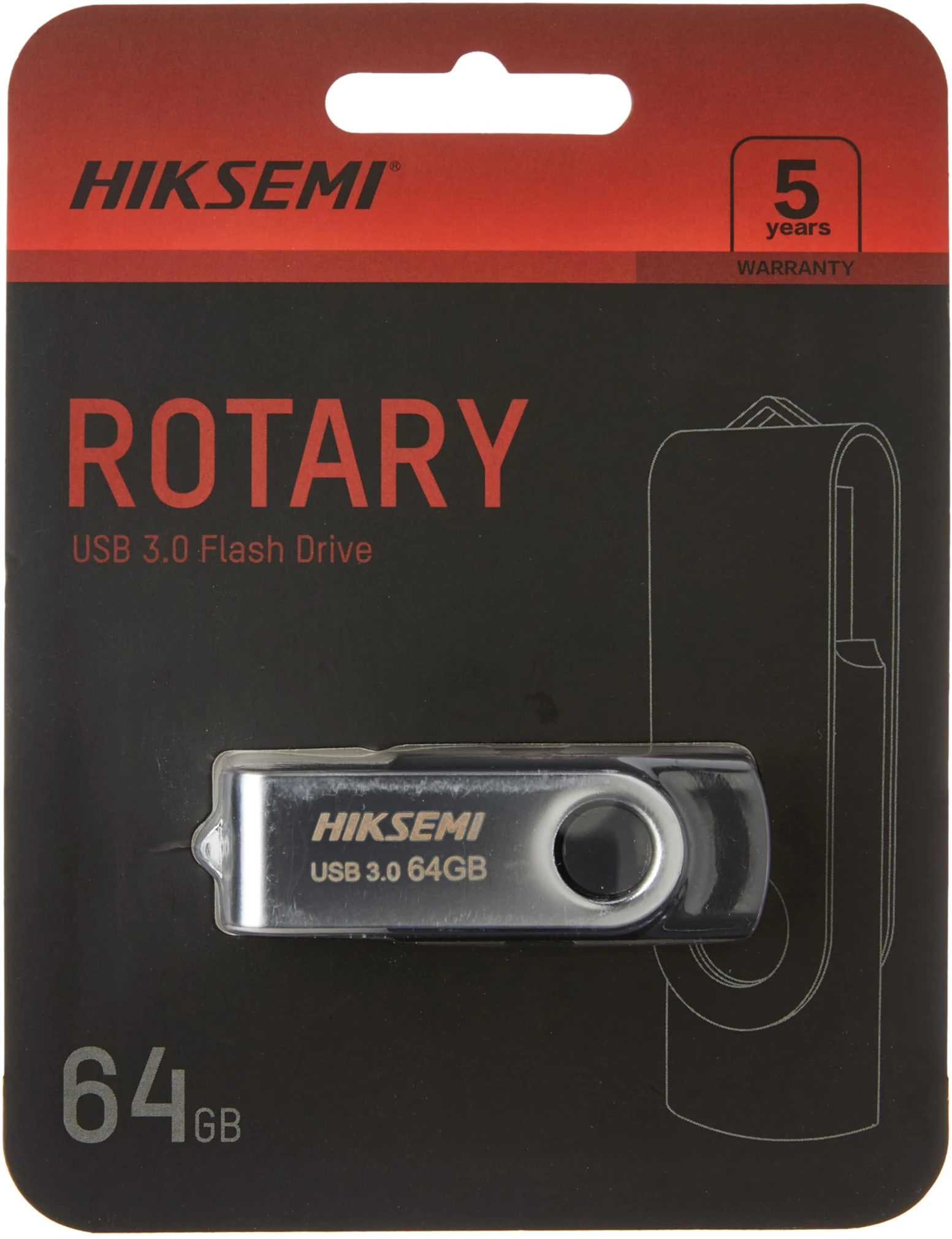 Imagen 1 de PENDRIVE USB 2.0 ROTARY 64GB M200S HIKSEMI