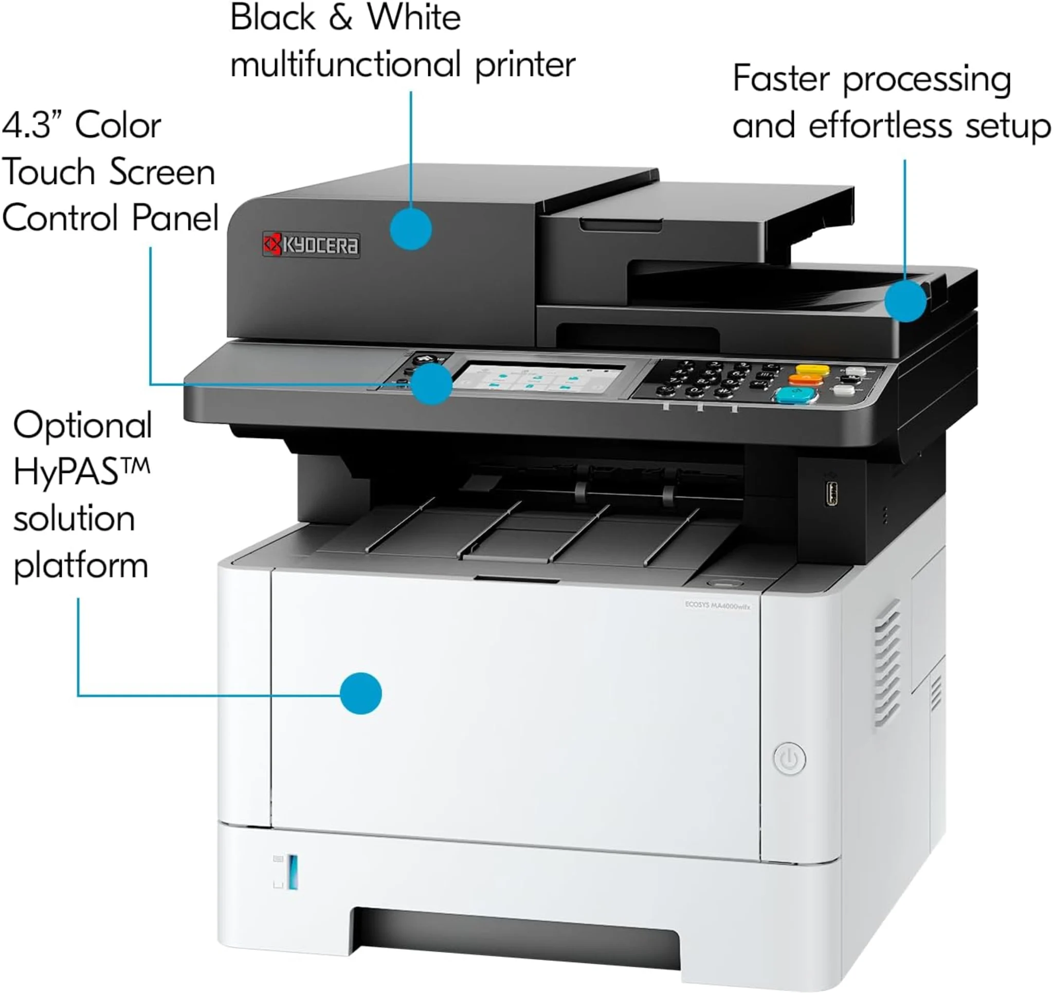 Imagen 4 de Impresora Multifunción Kyocera ECOSYS MA4000wifx Láser B/N WiFi LAN USB