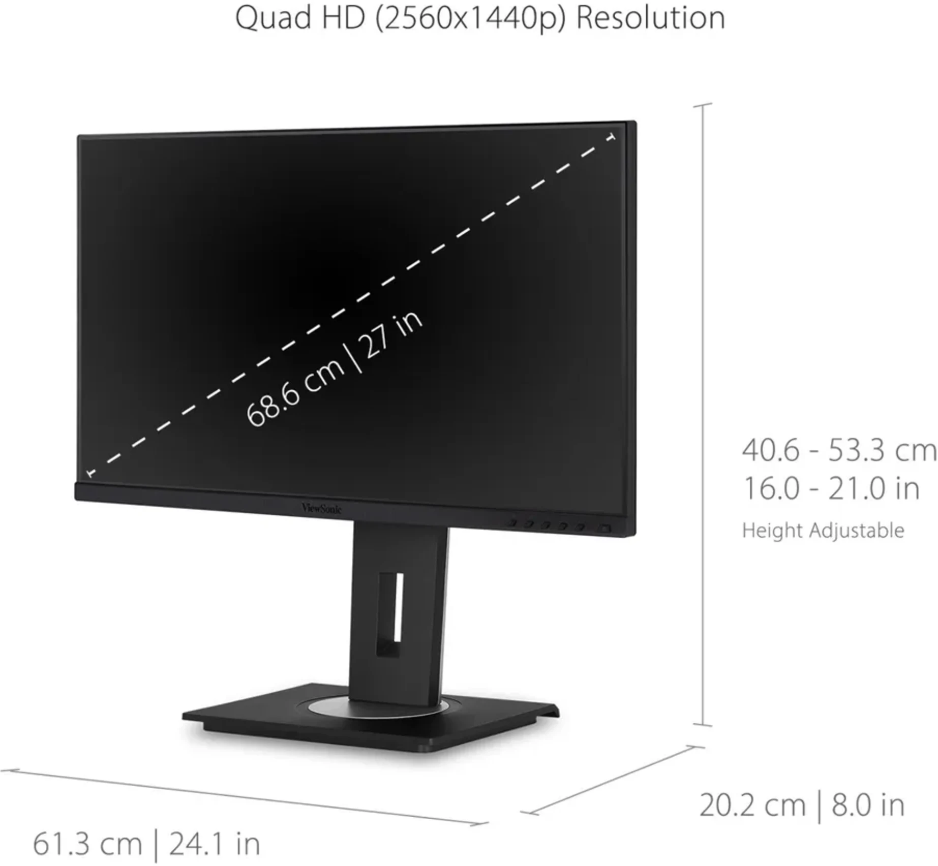 Imagen 4 de Monitor Viewsonic VG2756A-2K 27" QHD 2560*1440 IPS LAN DP HDMI USB-A USB-B USB-C