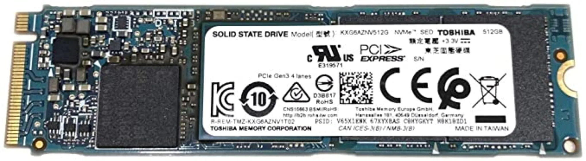 Imagen 0 de Unidad SSD Toshiba KXG 6 AZNV 512GB M.2 22*80 PCIe3x4 NVMe Lec3100MBs Esc2800MBs