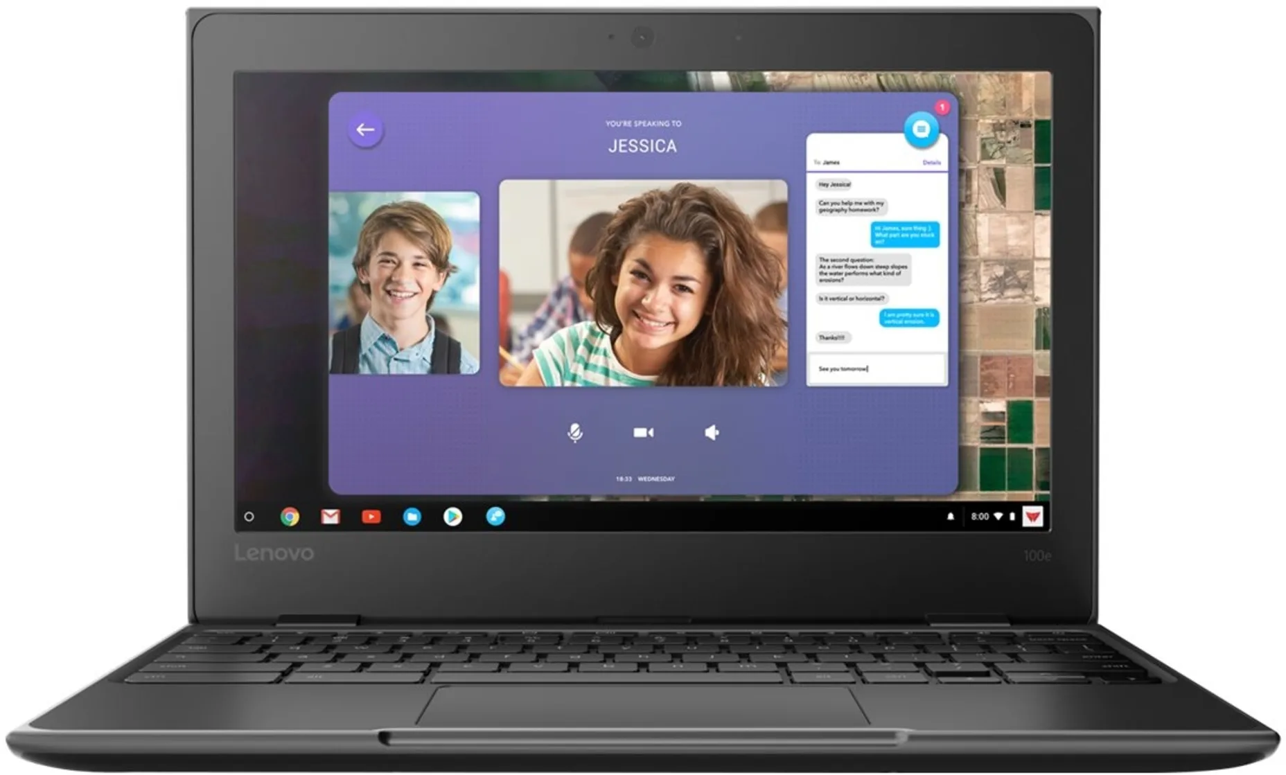 Imagen 7 de Lenovo 100e Chromebook (2nd Gen) MTK 81QB - MT8173c / 2.1 GHz - Chrome OS - 4 GB RAM - 32 GB eMMC - 11.6" 1366 x 768 (HD) - PowerVR GX6250 - Wi-Fi, Bluetooth - negro - kbd: EE. UU.