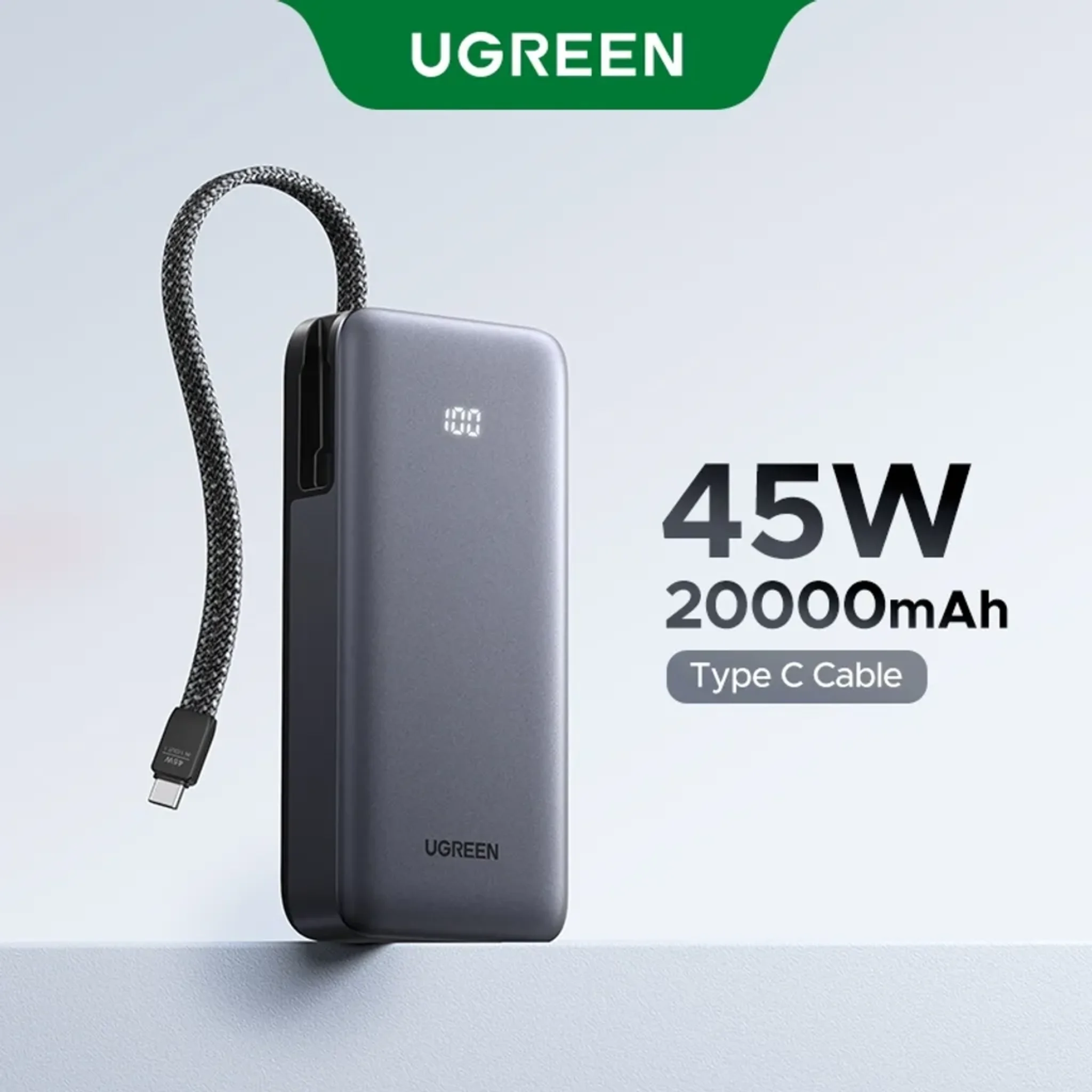 Imagen 0 de Power Bank UGREEN PB536 20.000mAh 45W Alta Vel.  Incluye Cable 