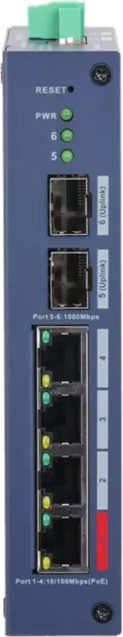 Imagen 0 de Switch Industrial Dahua de 6 Puertos (Gestionado en la Nube 4 Ptos POE SFP 90W)