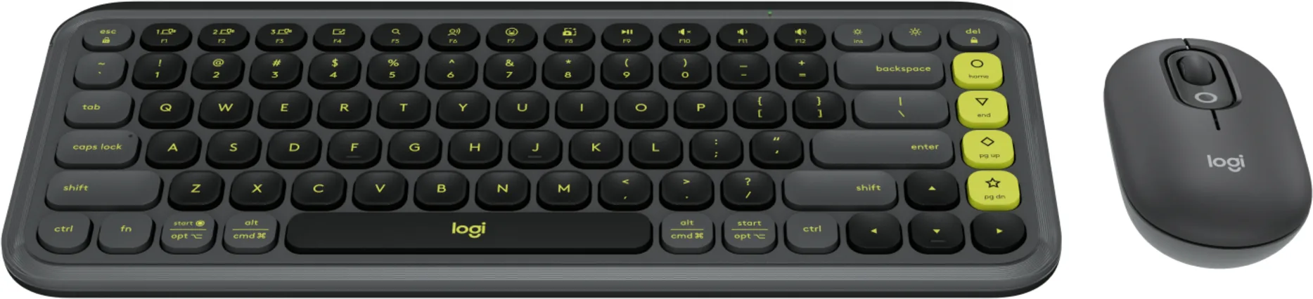 Imagen 1 de Kit Teclado Mouse Logitech Pop Icon Conectividad Inalámbrica BT Grafito/Verde