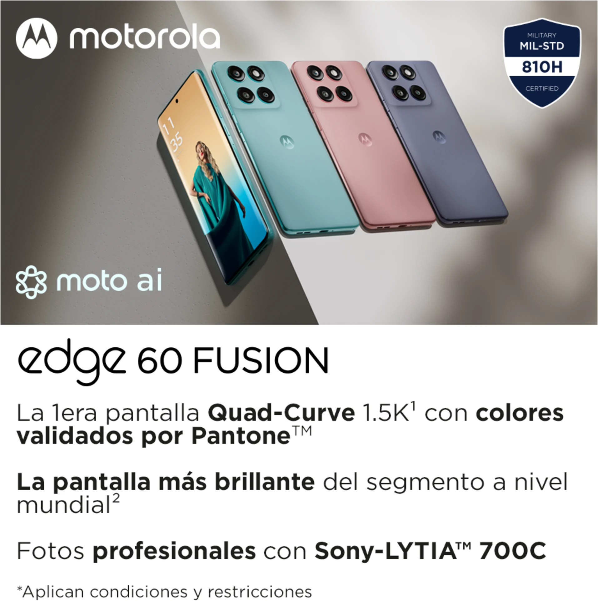 Imagen 1 de Celular Motorola Edge 60 Fusion 256GB RAM 8GB 50MP 6.67' Azul