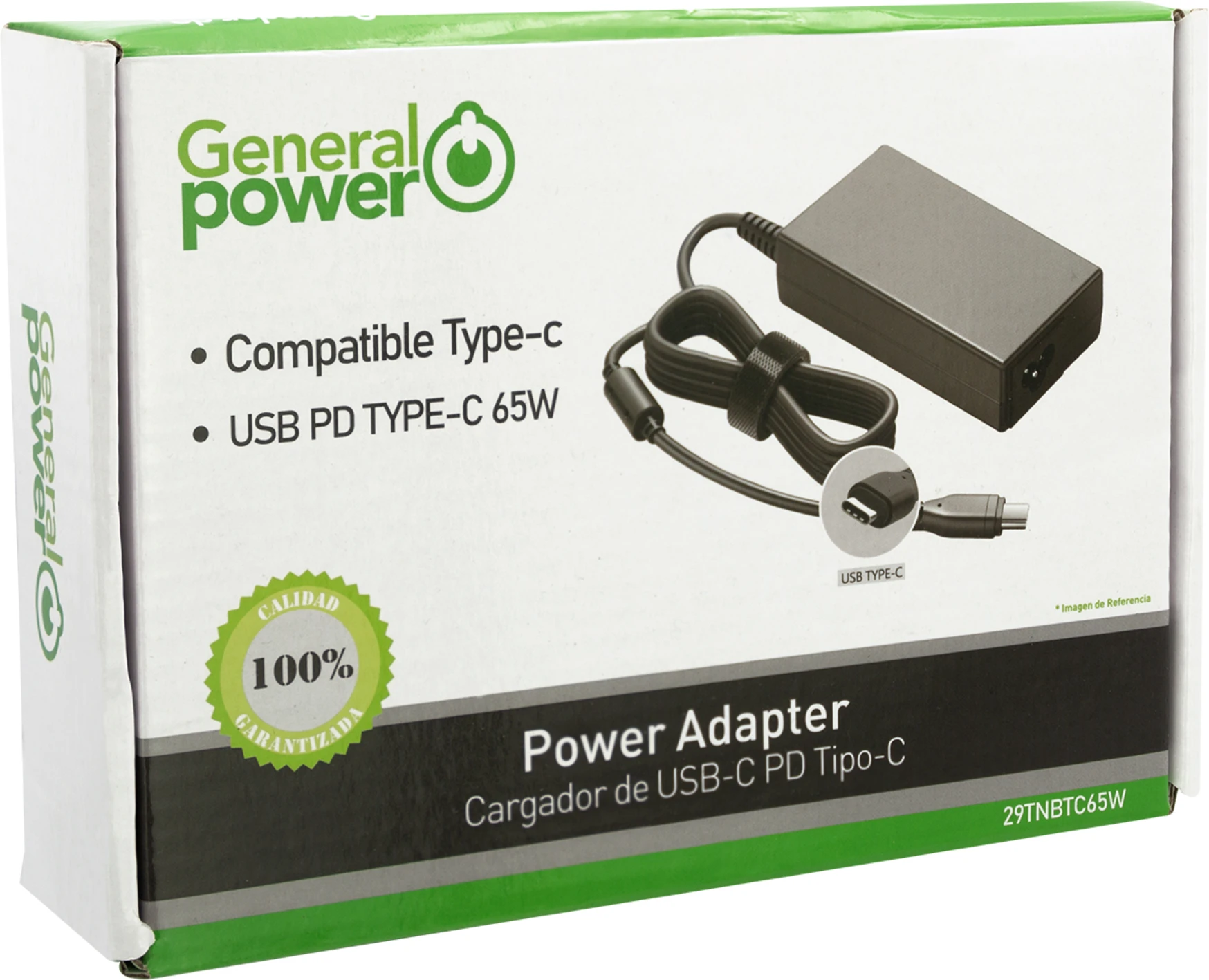 Imagen 0 de CARGADOR NOTEBOOK TIPO C PD 65W UNIV.