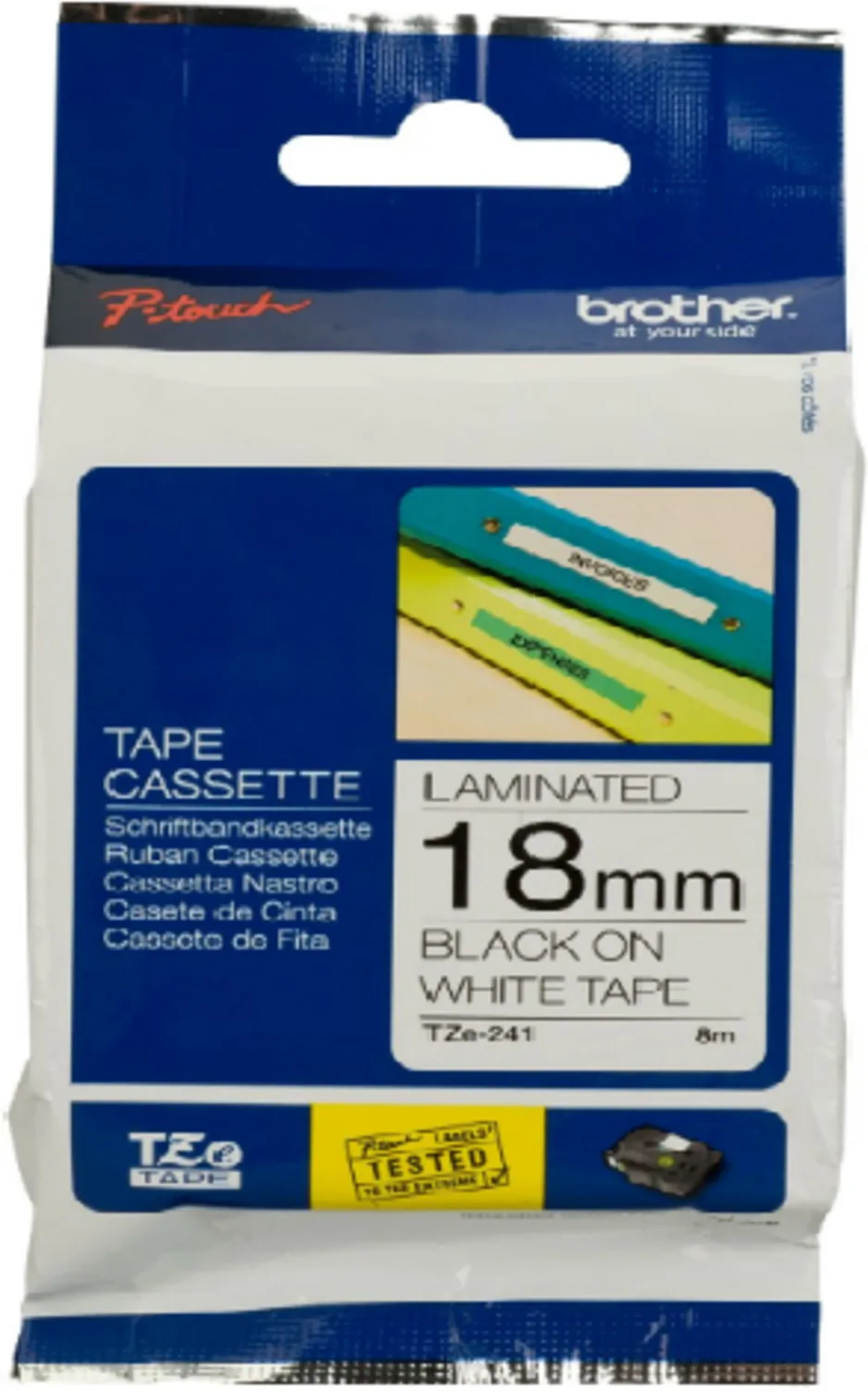 Imagen 2 de Brother laminated tape TZe241 black on white