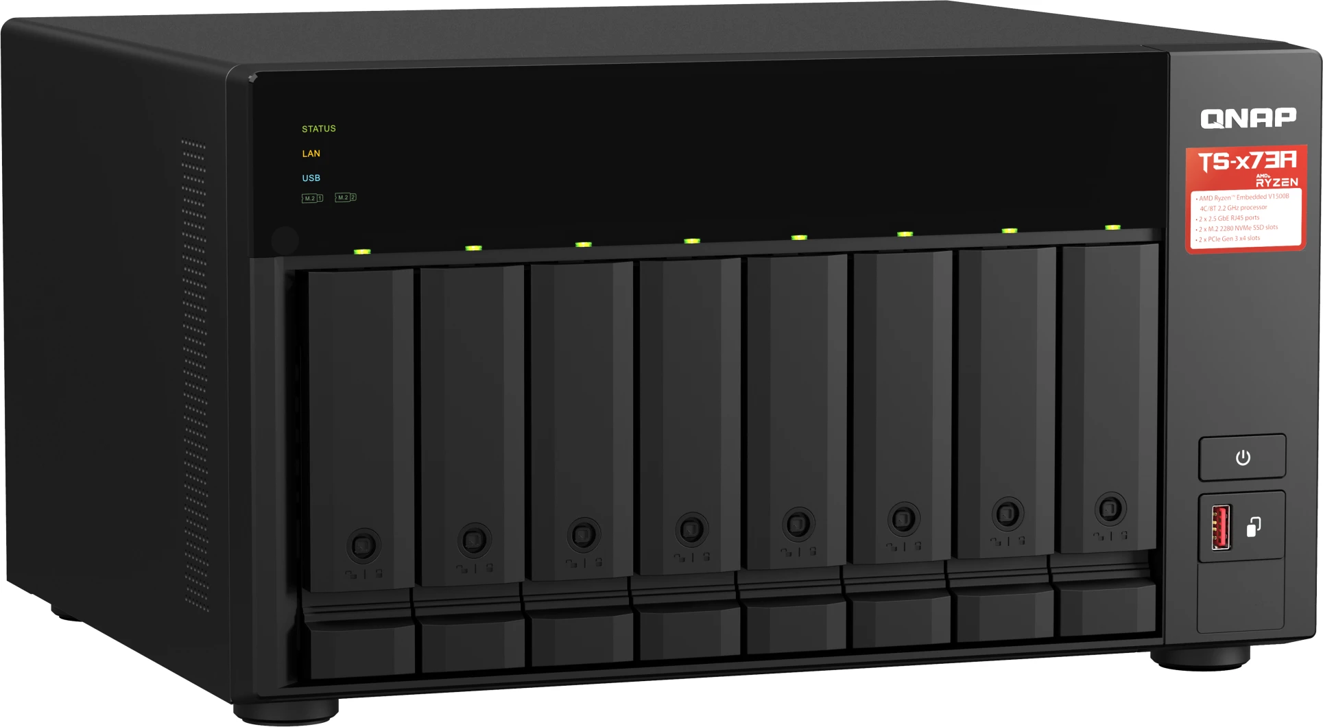 Imagen 2 de NAS QNAP TS-873A-8G AMD Ryzen V1500B 8 Bahías RAM 8GB LAN USB RAID 