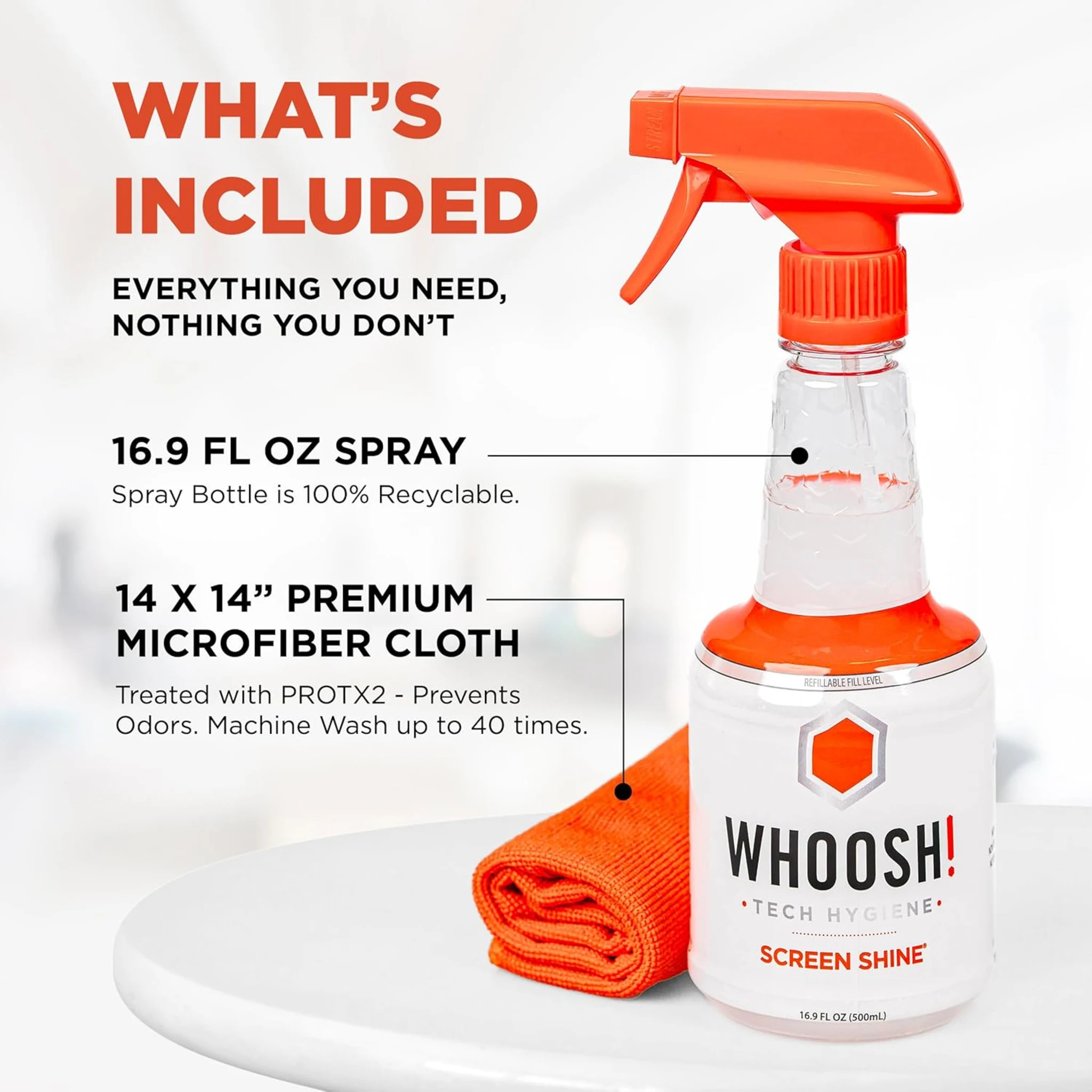 Imagen 1 de Limpiador de Pantallas Whoosh Screen Shine 1FG500ENSP 500ML