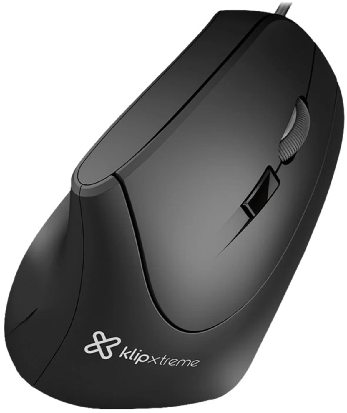 Imagen 3 de Mouse Ergonómico Alámbrico KlipX KMO-506 Óptico 1600dpi 6 Botones USB Negro