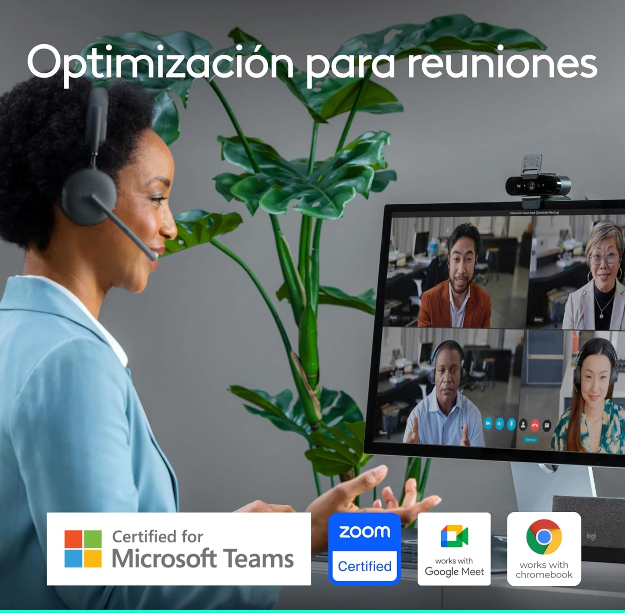 Imagen 7 de Cámara Video Conferencia Logitech Brio 4K Zoom digital: 5x Conect. USB-A o USB-C
