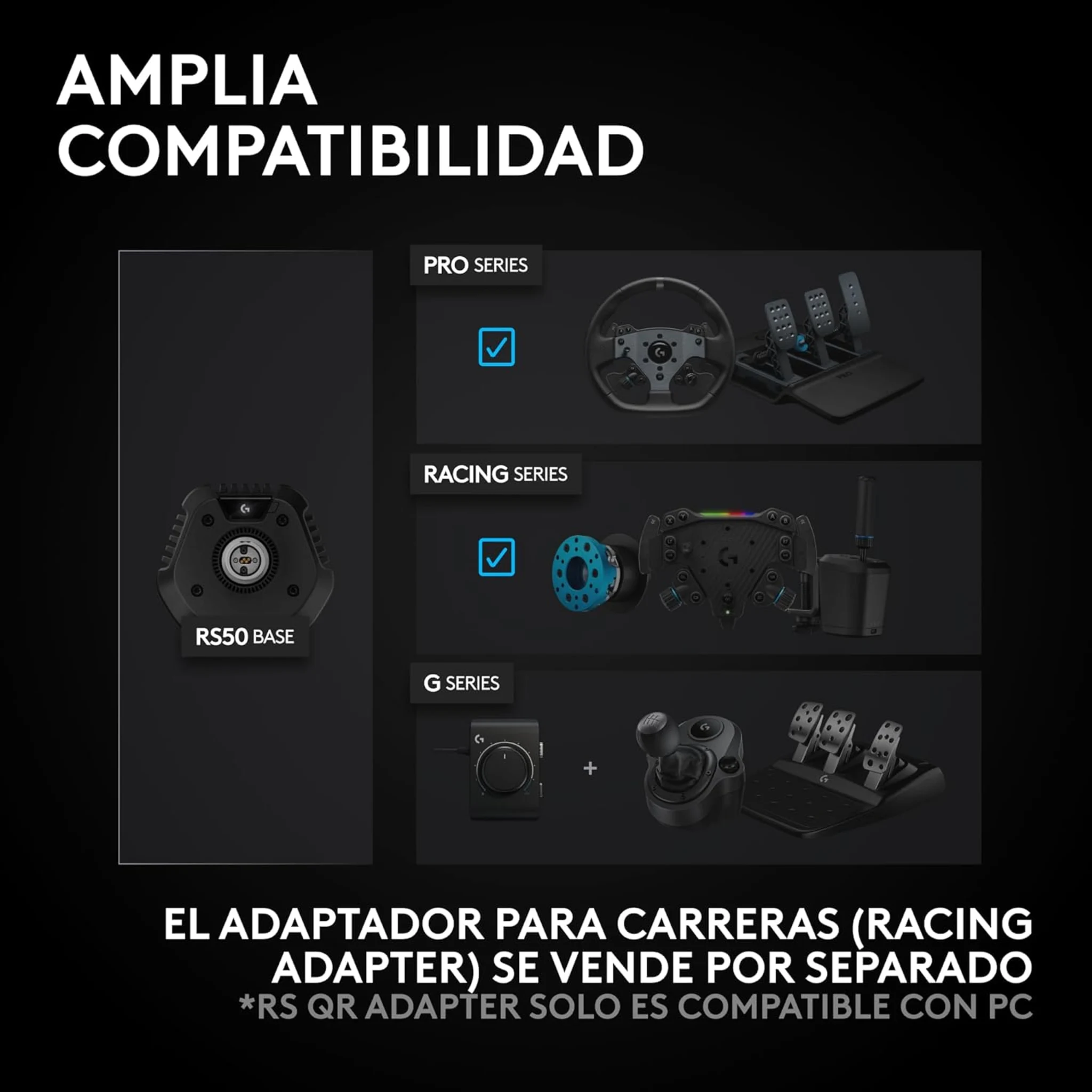 Imagen 5 de [PREVENTA] Volante de carreras RS50 System para PC, PS4 y PS5 + Regalo G435