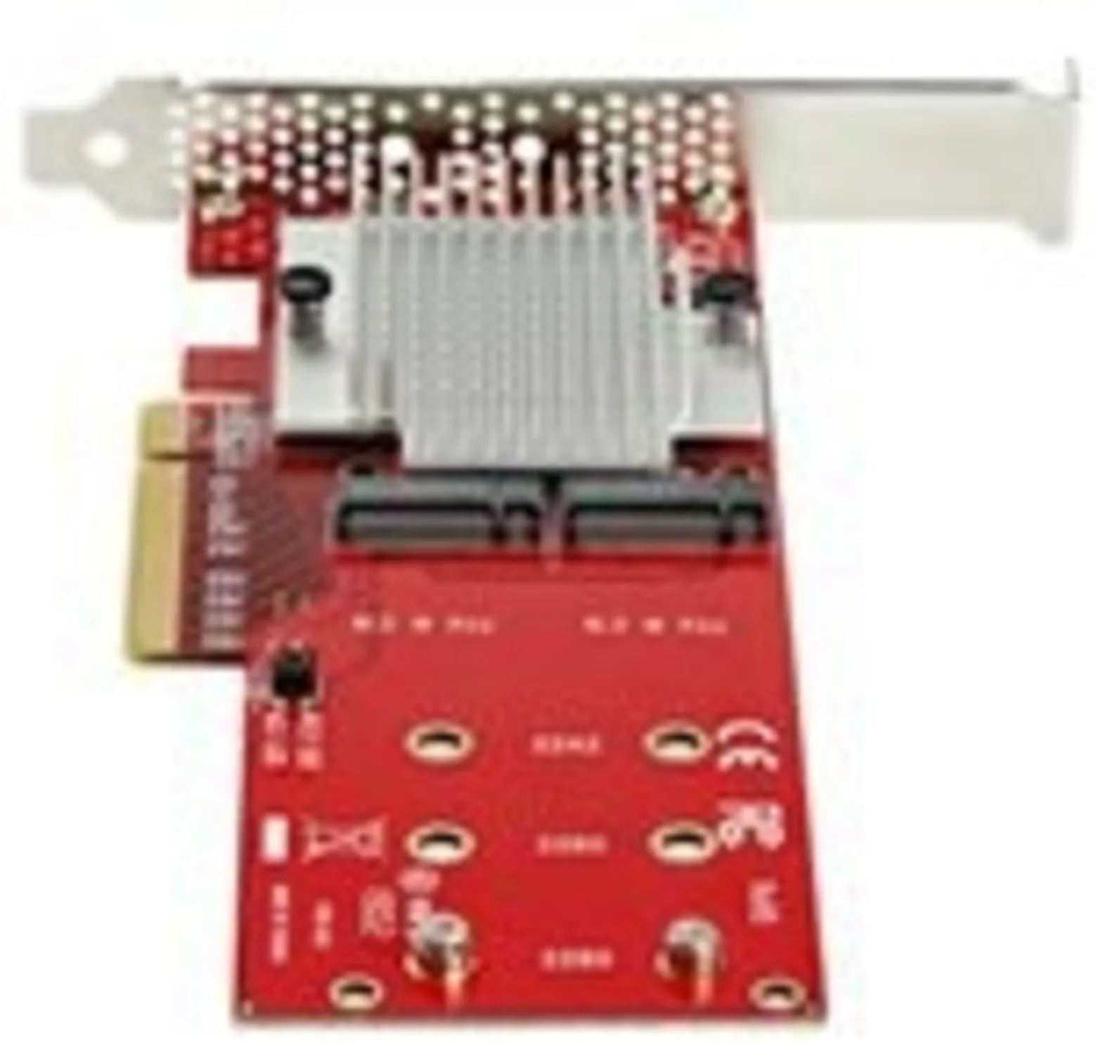 Imagen 2 de StarTech.com Adaptador PCI Express x8 para Dos SSD M.2 - PCI-E 3.0 - Tarjeta Adaptadora PCI-E para SSD M.2 NVMe AHCI - (PEX8M2E2) - Adaptador de interfaz - M.2 - Expansion Slot to M.2 - M.2 Card perfil bajo - PCIe 3.0 x8 - rojo - Conforme a la TAA