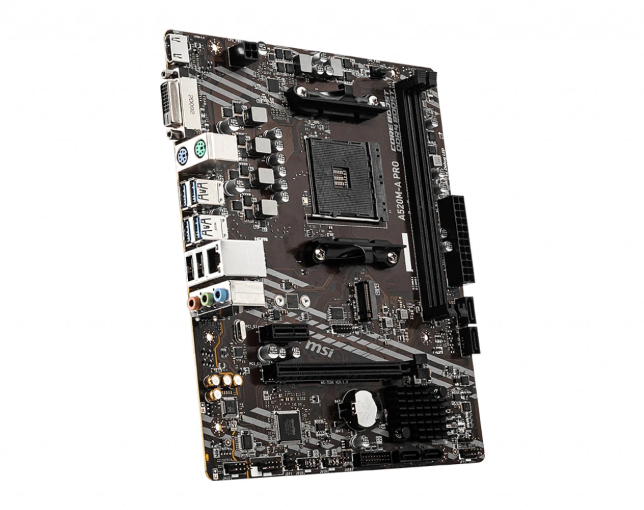 Imagen 2 de Tarjeta Madre MSI A520M-A PRO AMD AM4 DDR4 M.2 DVI-D HDMI PS/2 USB3.2