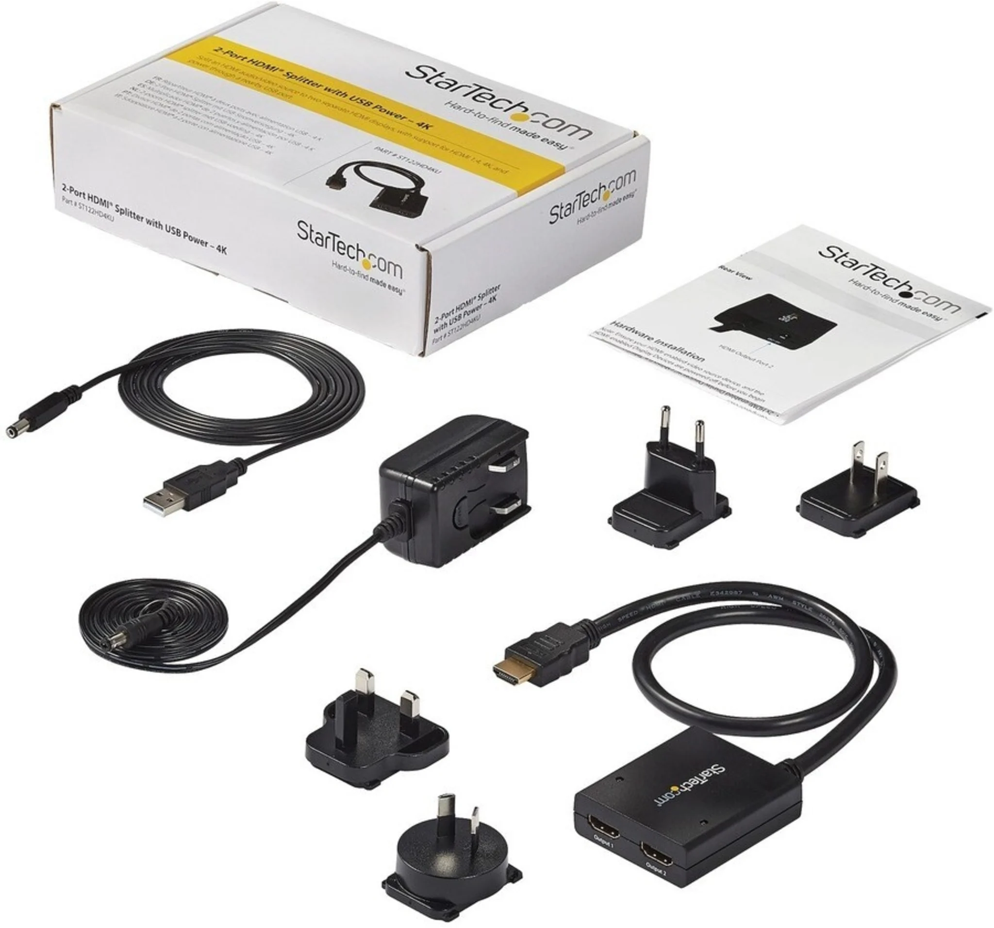 Imagen 2 de Adapdador 4K HDMI Video Splitter 2 Salida HDMI 30 Hz Alimentación USB Negro