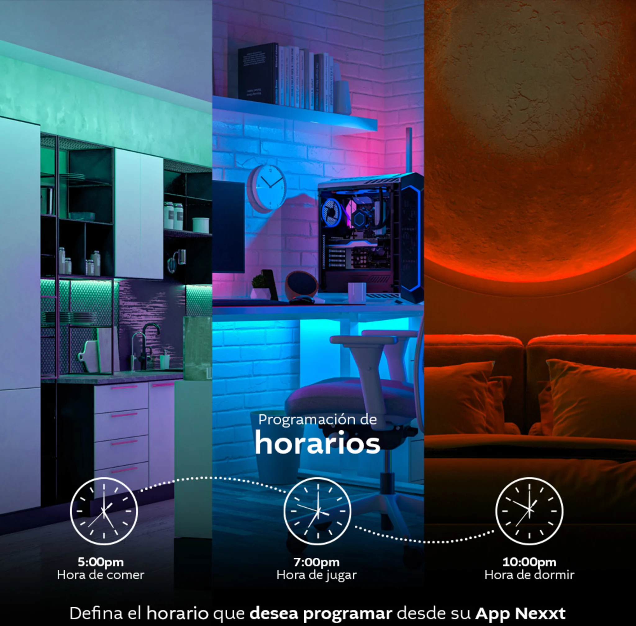 Imagen 3 de Cinta LED Neon Smart Nexxt NHB-S614, LED RGBIC WiFi 5mts Smart Home