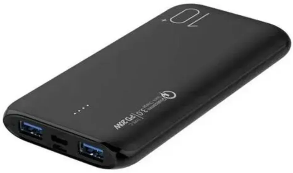 Imagen 1 de Power Bank Dusted PB Slim Carga Rapida PD-QC3.0 de 20W 10.000 mAh Negro