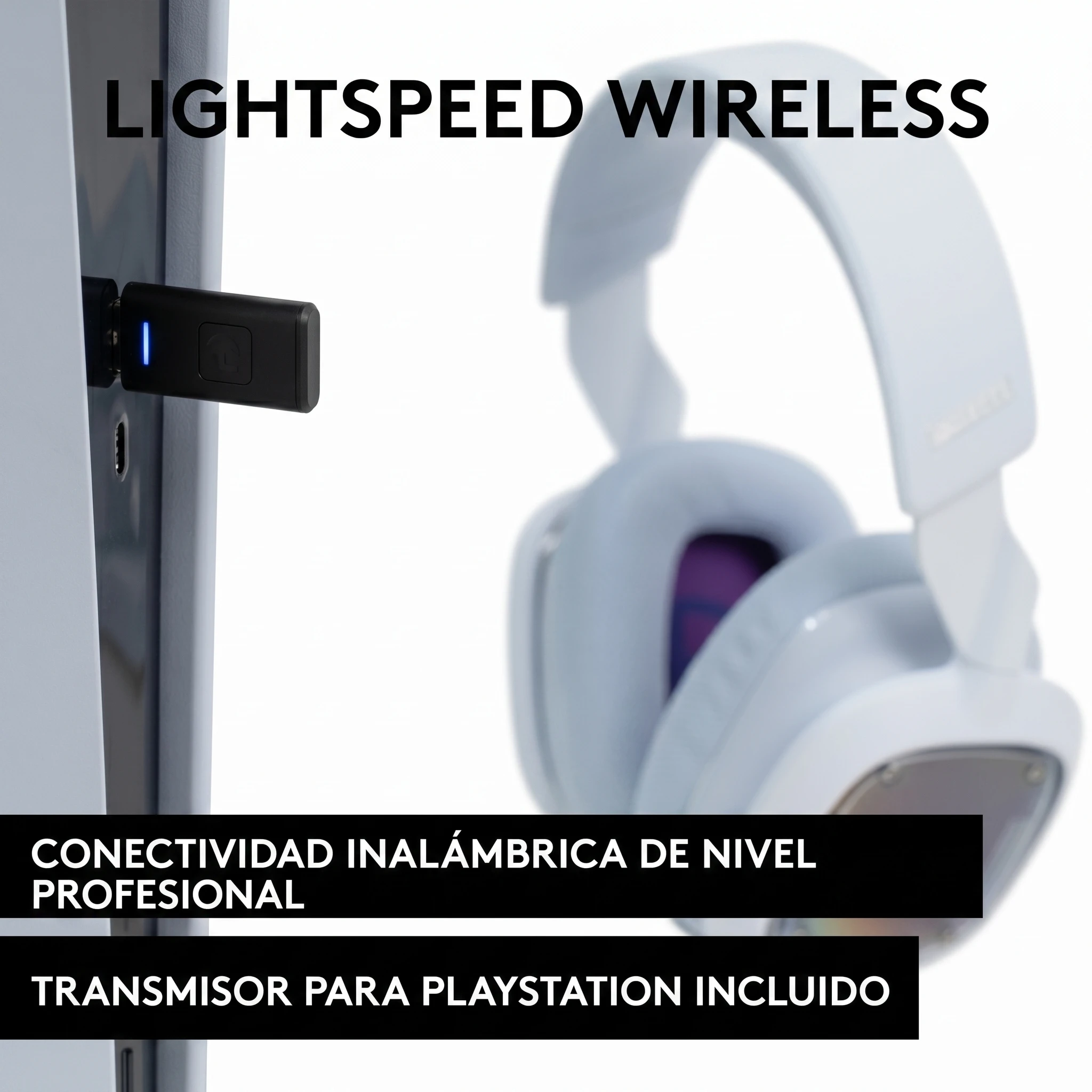 Imagen 2 de Audífonos Gamer Inalámbrico Logitech Astro  A30 Lightspeed PS Blanco Púrpura
