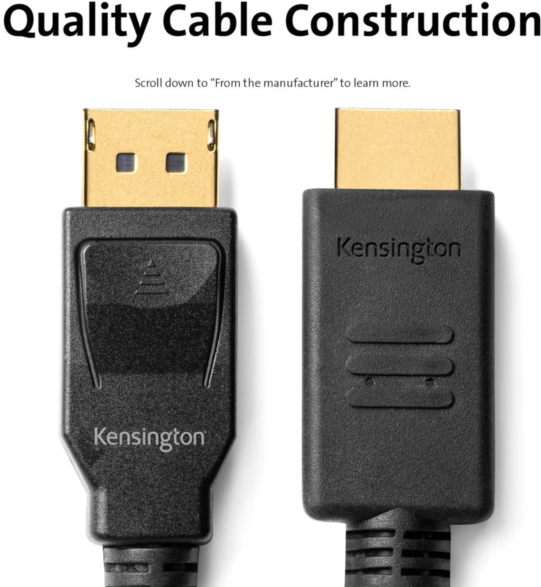 Imagen 11 de Cable DisplayPort a HDMI FHD 1920*1200 Longitud 1,8 metros Negro Kensington