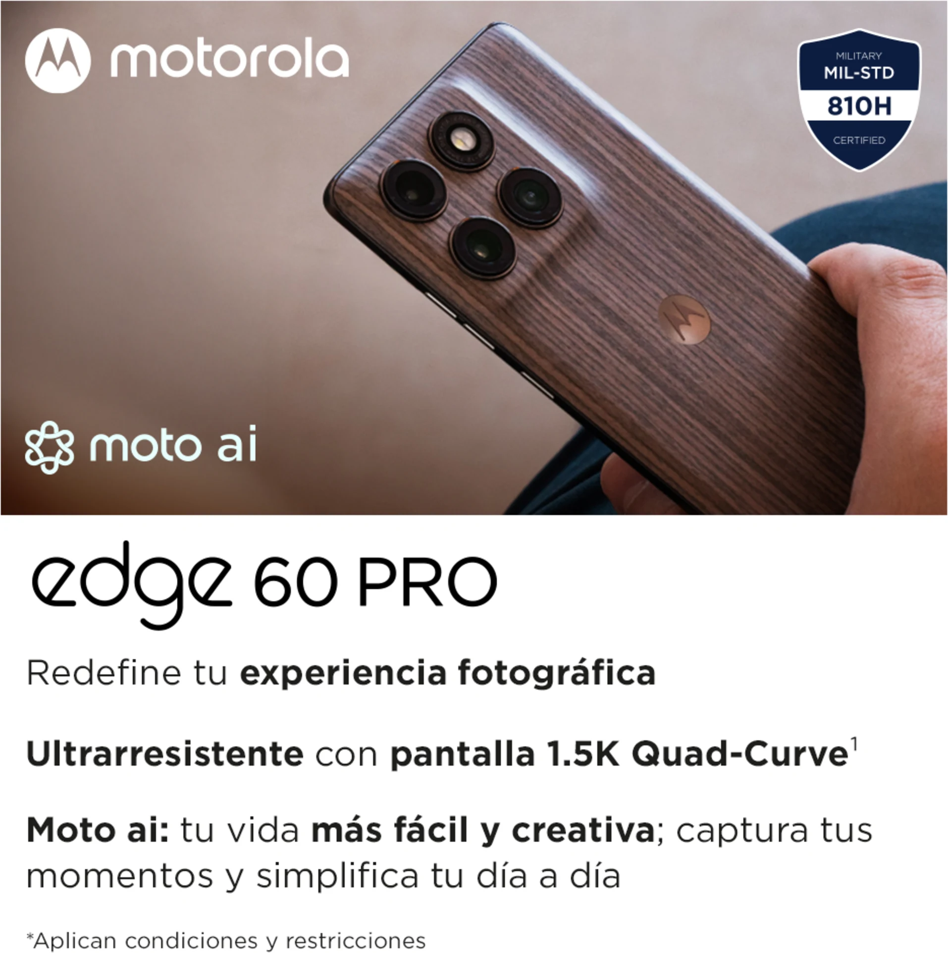 Imagen 2 de Celular Motorola Edge 60 Pro Memoria 512GB RAM 12GB 50MP 7' Café