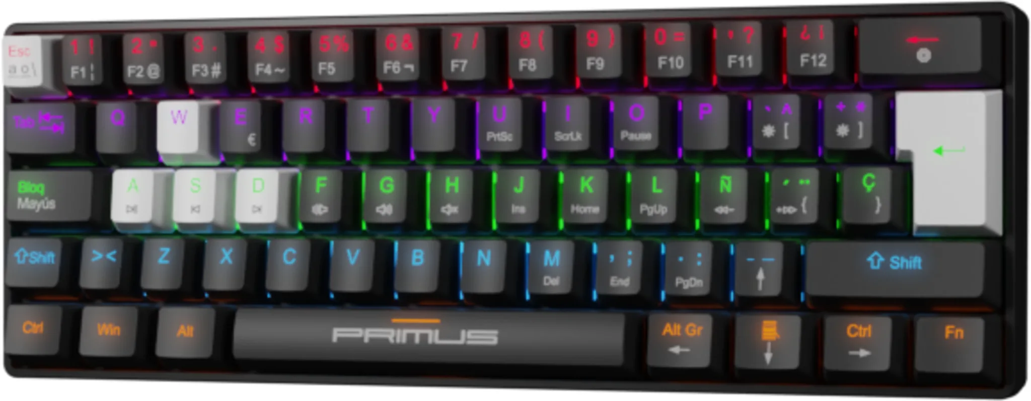 Imagen 0 de Primus Gaming - Keyboard - Wired - Spanish - USB 2.0 - Ergonomic Design - Black & white