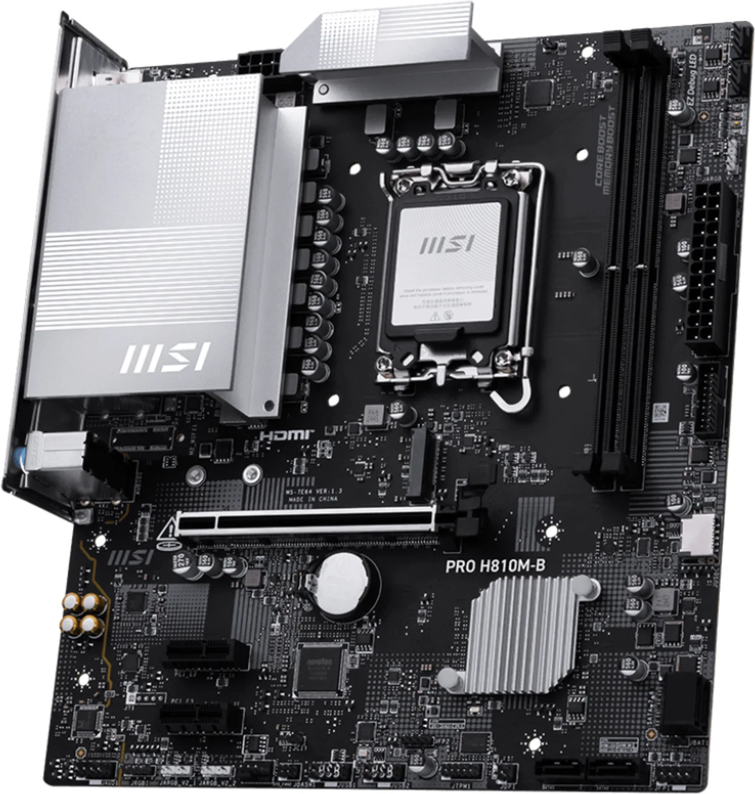 Imagen 1 de Tarjeta Madre MSI PRO H810M-B LGA1851 2*DDR5 DIMM HDMI DP M.2 2.5G LAN mATX