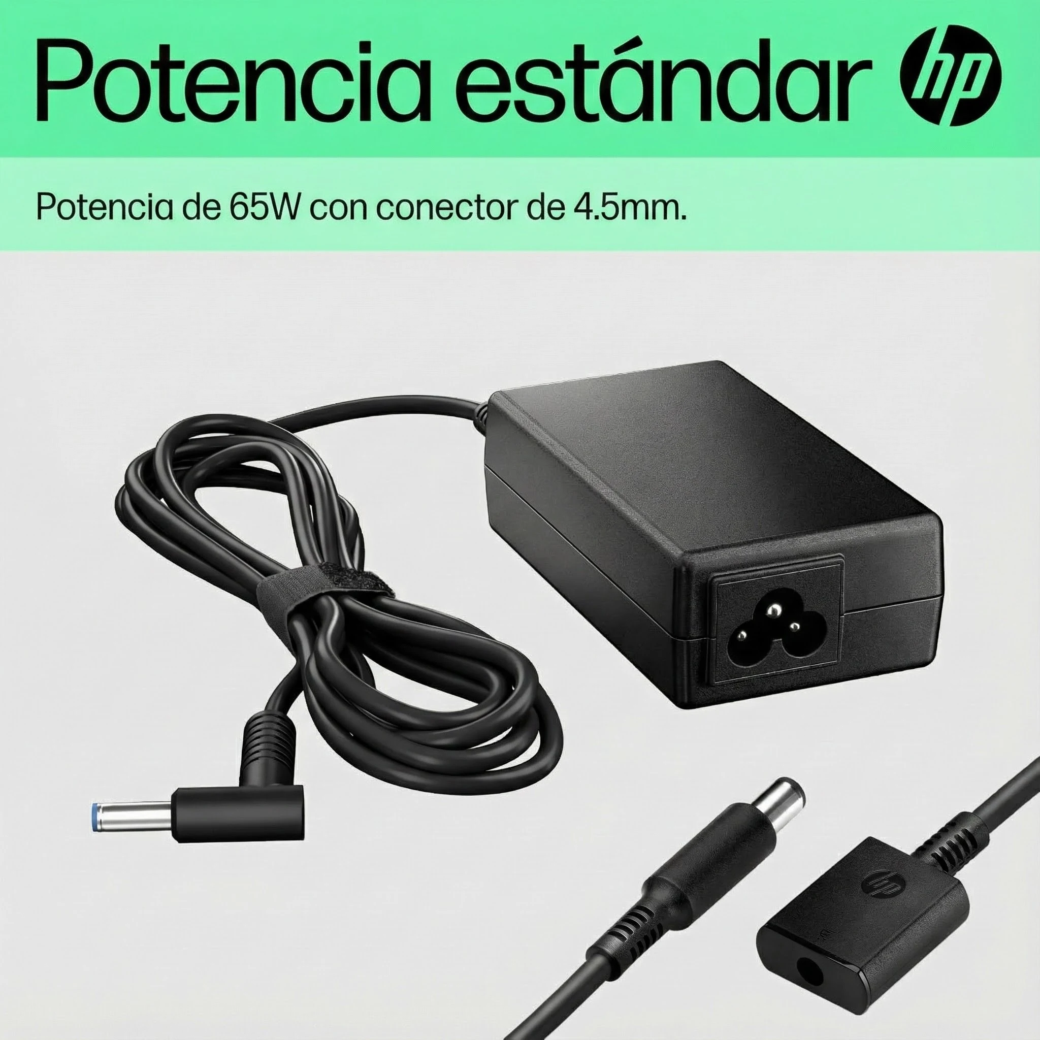 Imagen 1 de Cargador de notebook HP original inteligente de 4,5 mm de 65 W punta redonda