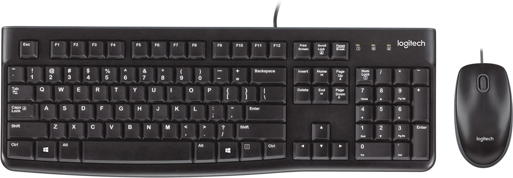 Imagen 0 de Kit Teclado Mouse Alámbrico Logitech MK120 Interfaz USB Color Negro