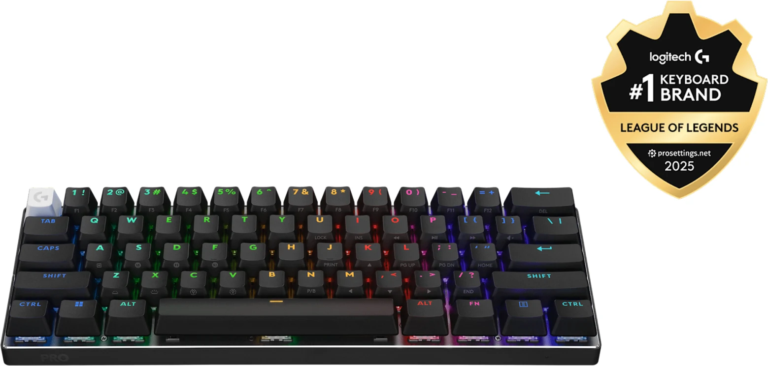 Imagen 1 de Teclado Gamer Inalámbrico Logitech PRO X60 Inglés Switch Táctil RGB Negro