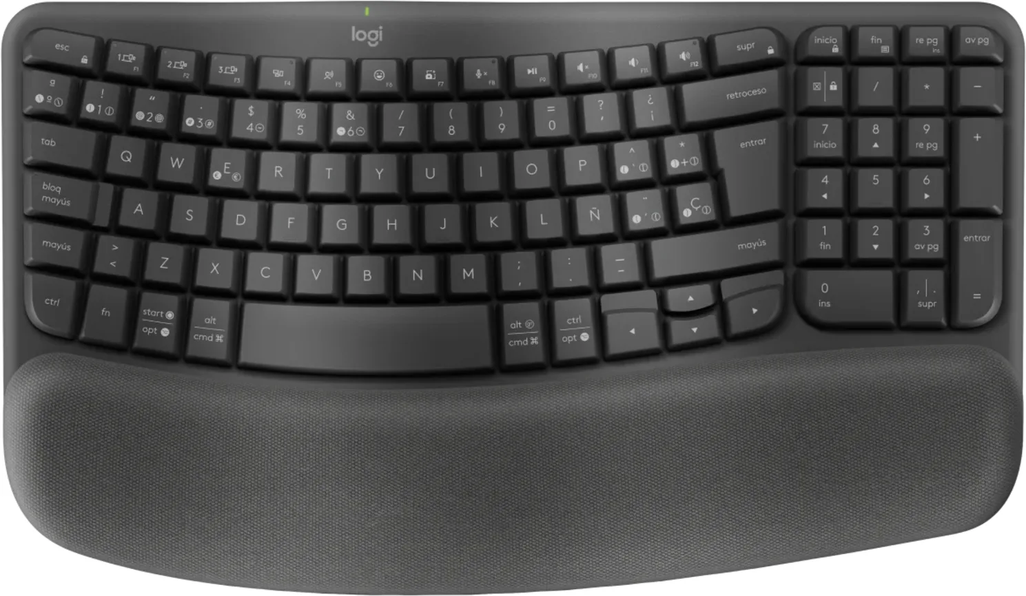 Imagen 4 de Teclado Inalámbrico Ergonómico Logitech Wave Keys, Recep USB-A Color Negro