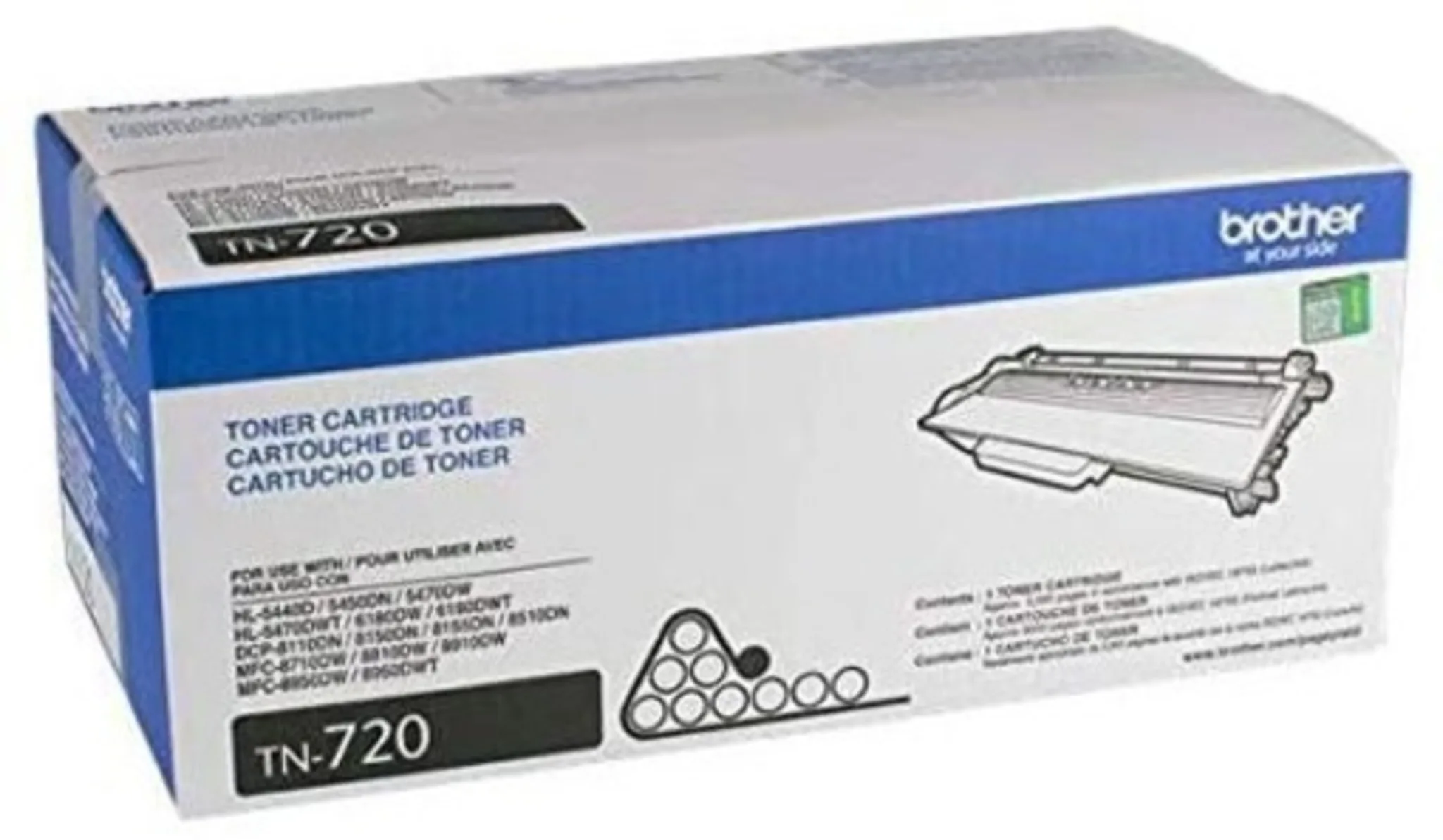 Imagen 6 de Toner Brother TN720 Negro para Impr Laser HL-5470DW/6180DW/8110DN, 3000 Pág     