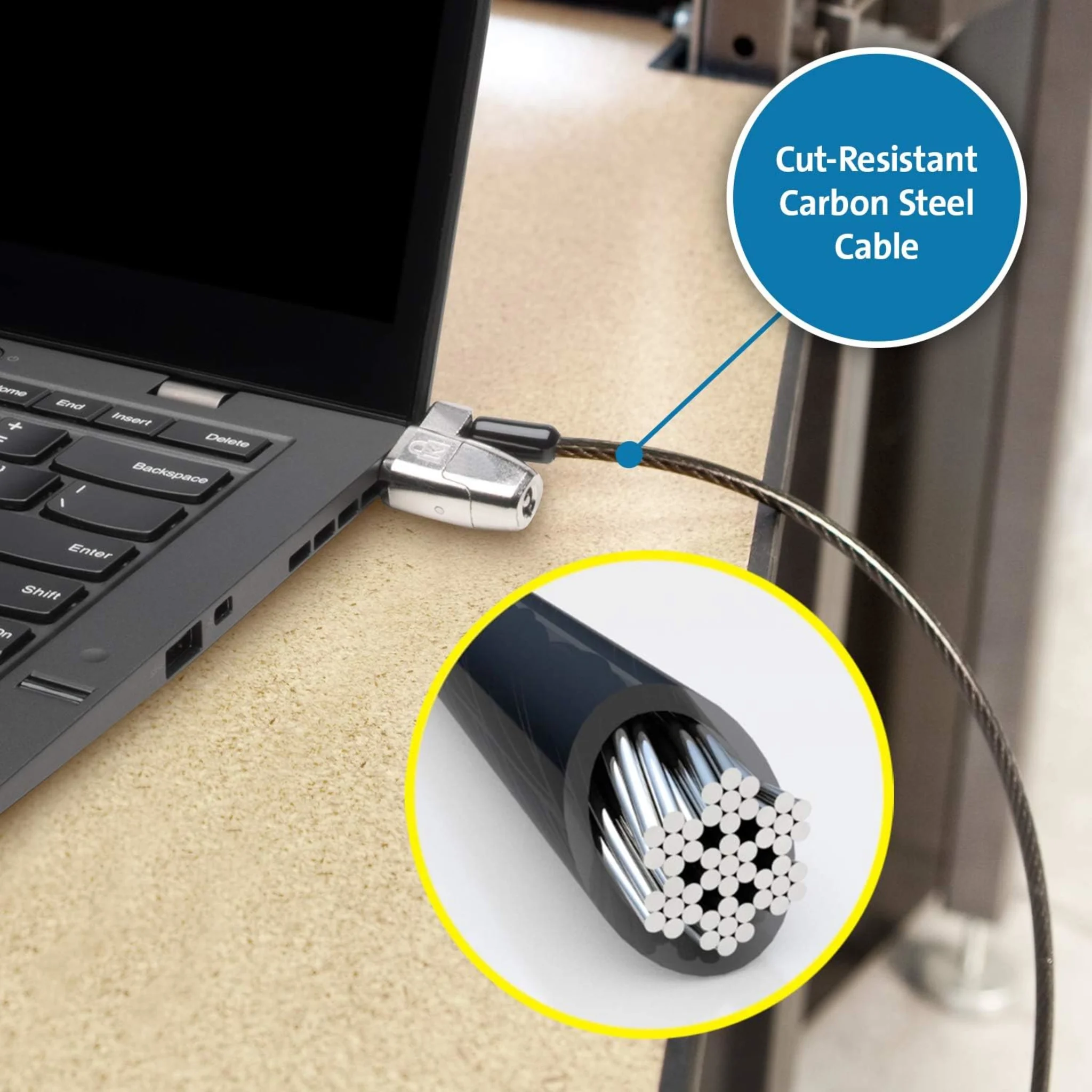 Imagen 3 de Cable de Seguridad ClickSafe 2.0 con Kit Dell N17 Kensington Candado Tipo LLave