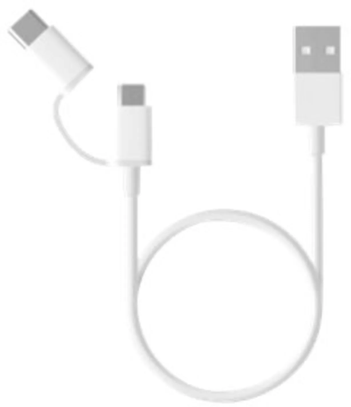 Imagen 0 de Cable USB Xiaomi Mi 2in1, USB-A a USB-C/microUSB v2.0 M/M 2.4A 1mt Color blanco