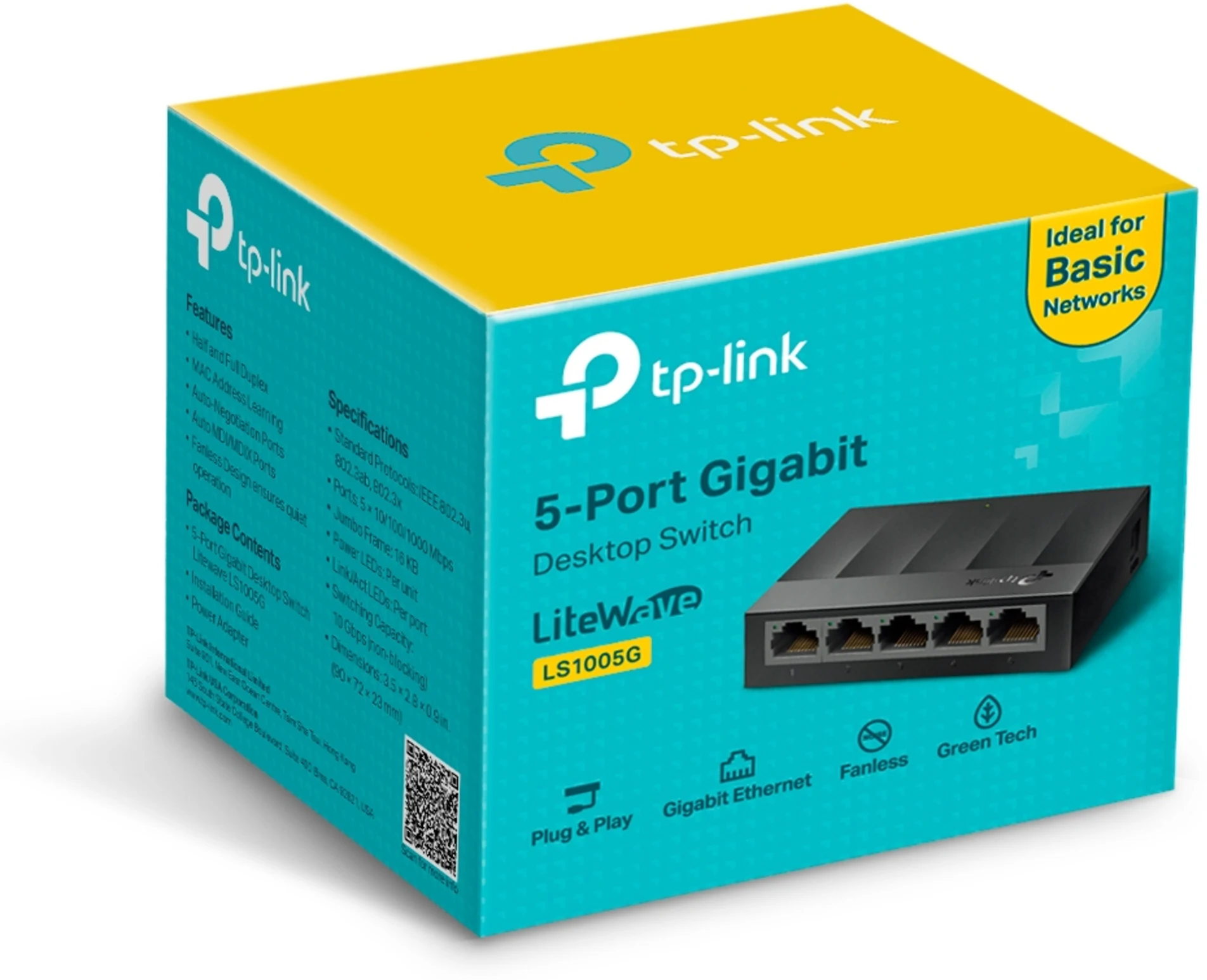 Imagen 4 de Switch TP-Link LS1005G LiteWave, 5*10/100/1000Mbps Sobremesa, Montaje en pared