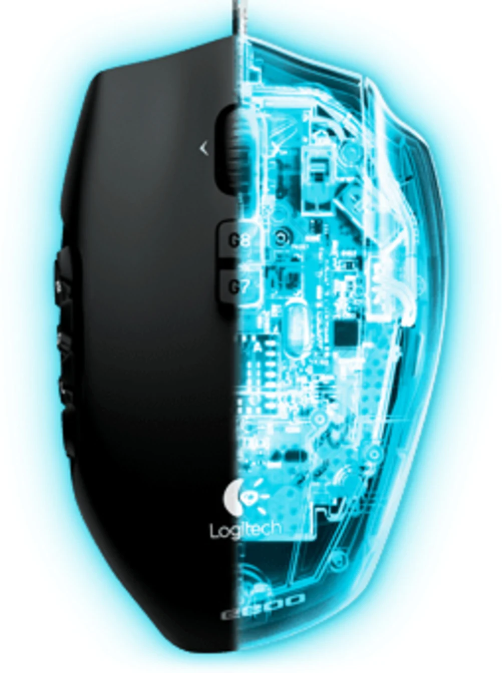 Imagen 4 de Mouse Gamer Alámbrico Logitech G600 MMO 8200dpi 20 Btns RGB Cable USB 2mts Negro