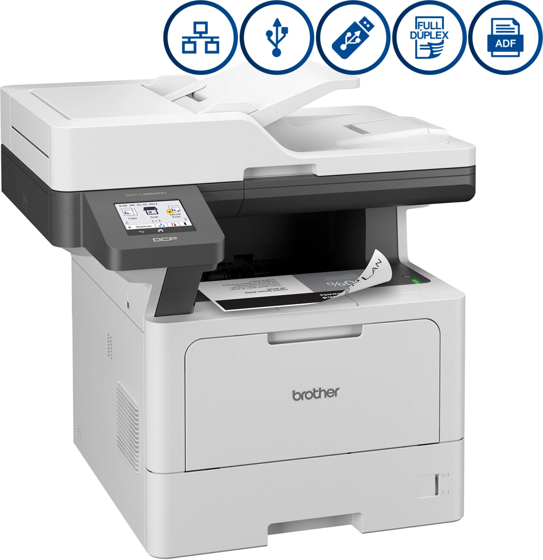 Imagen 1 de Impresora Multifunción Brother DCP-L5660DN, Láser monocrómo LAN USB2.0 Dúplex