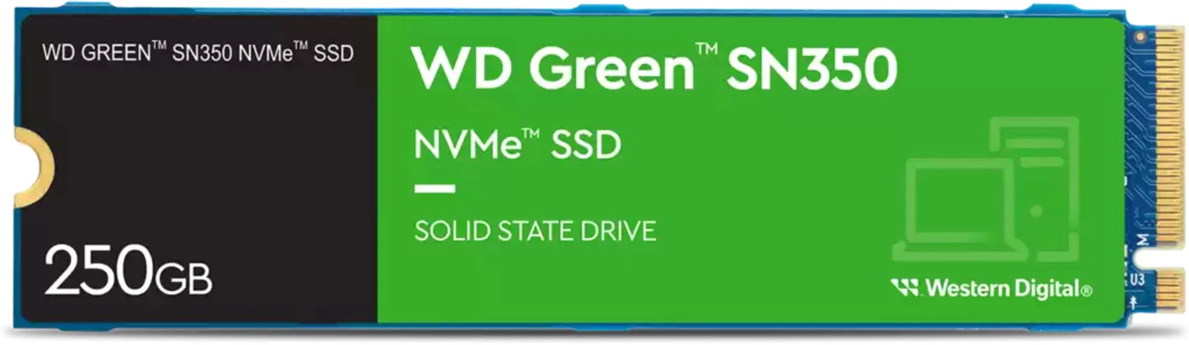 Imagen 1 de Unidad SSD Western Digital Green SN350 250GB M.2 22*80 PCIe3x4 L2400MB/s E1500MB