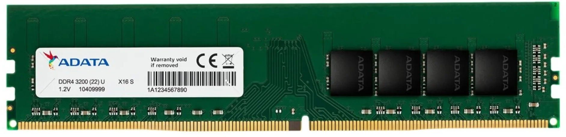 Imagen 1 de Memoria RAM 8GB DDR4 3200MHz DIMM CL22 Non-ECC 1.2V 288p - ADATA