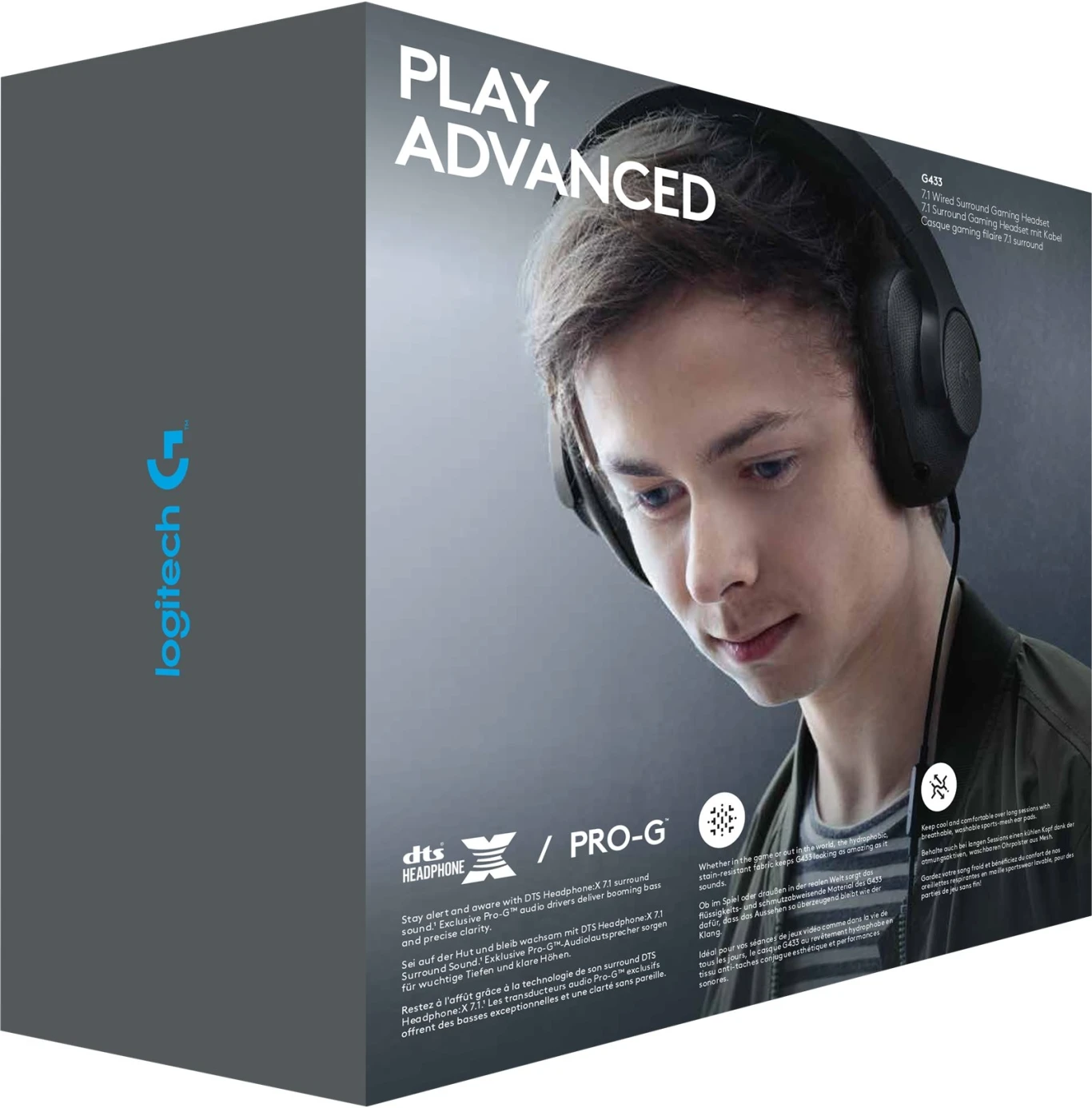 Imagen 1 de Audífonos Gamer Logitech G433 7.1 Wired, Micrófono Sorround Headset Black