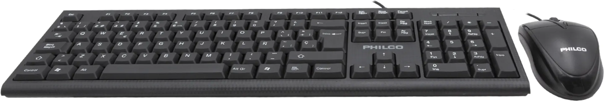 Imagen 0 de Kit Teclado Mouse Alámbrico Philco K4500 USB2.0 Color Negro