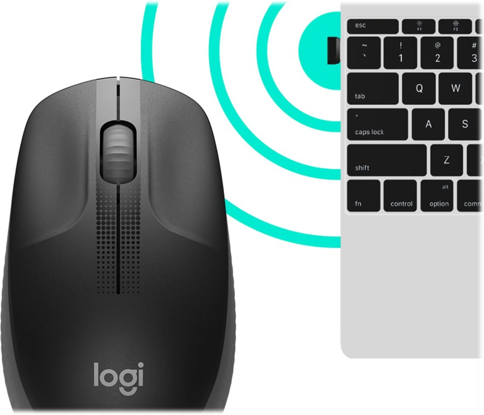 Imagen 9 de Mouse Inalámbrico Logitech M190 Óptico 1000dpi Ambidiestro 3 botones USB c/Gris