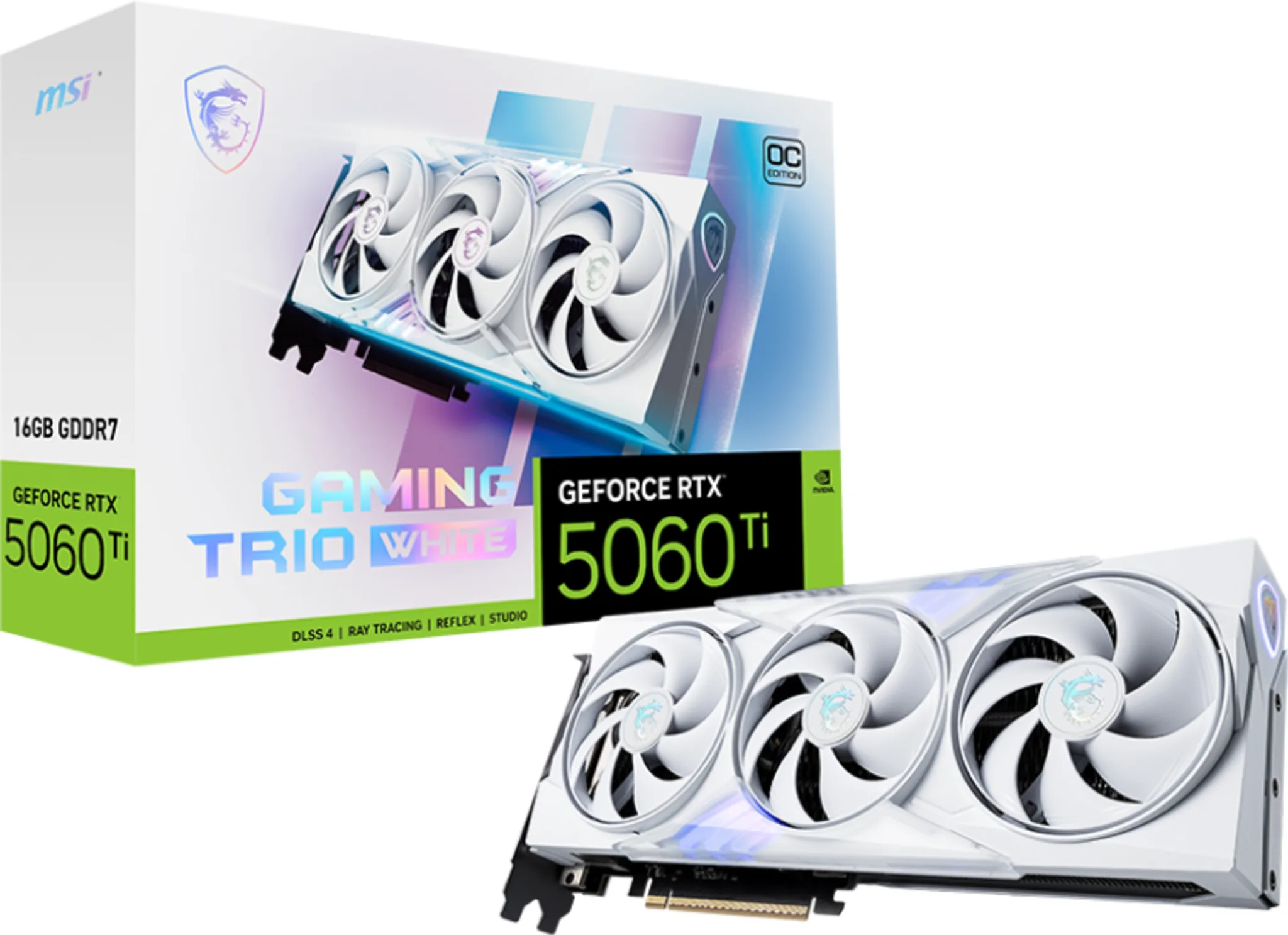 Imagen 0 de MSI GeForce RTX 5060 Ti 16G GAMING TRIO OC WHITE [G506T-16GTCW]