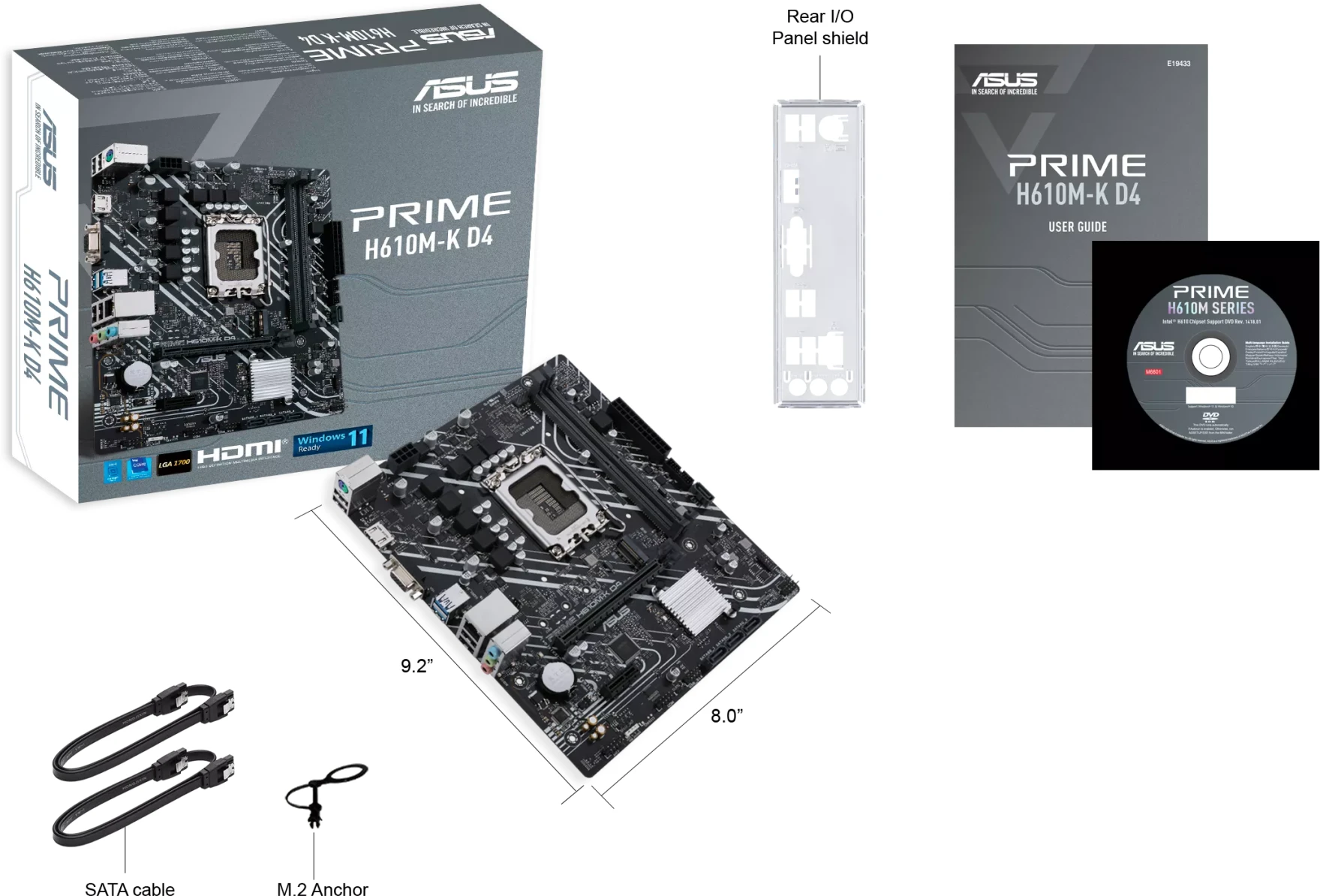 Imagen 3 de Tarjeta Madre Asus PRIME H610M-K D4 LGA1700 13°G M.2 2*DDR4 HDMI VGA mATX