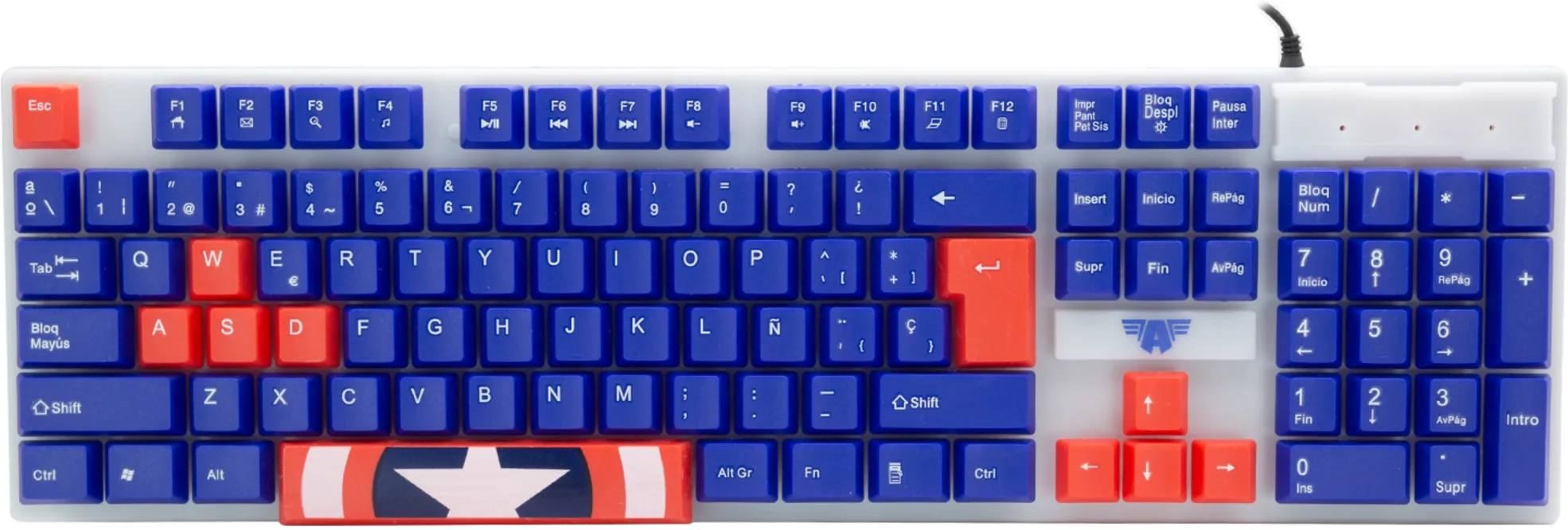 Imagen 3 de GAM745043-CAP-ESP KIT GAMER CAPITAN AMERICA 3 EN 1 TEC/MOU/A